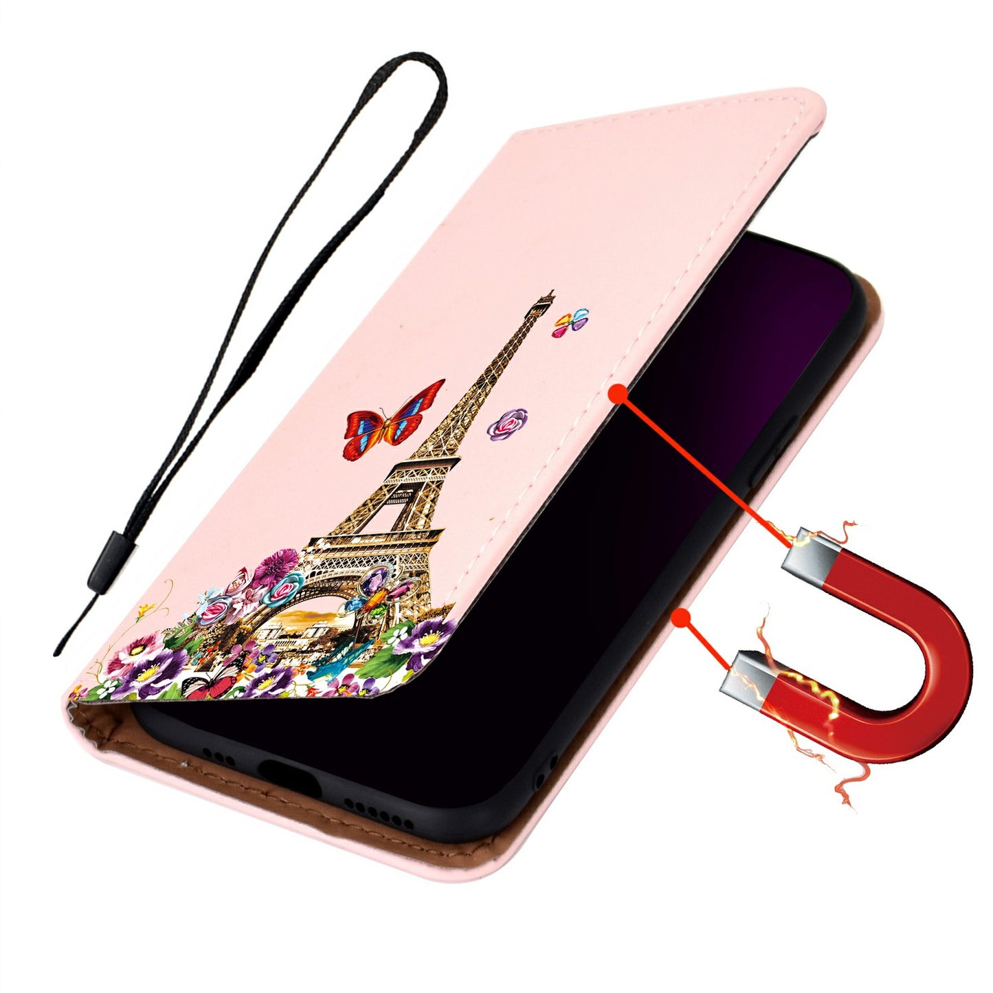 Pattern Printing Leather Cover Stand Stylish Phone Casing for Samsung Galaxy S20 4G/S20 5G - Eiffel Tower