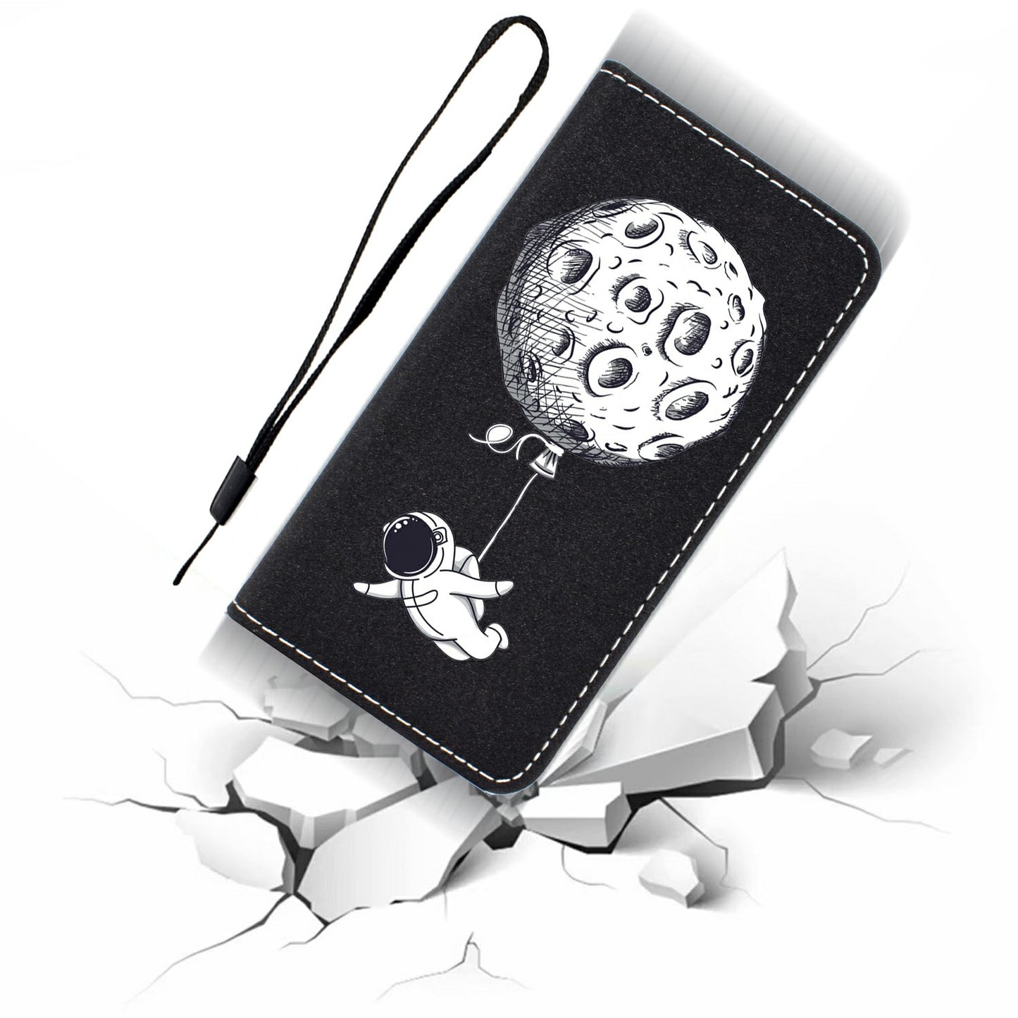 Pattern Printing Leather Cover Stand Stylish Phone Casing for Samsung Galaxy S20 4G/S20 5G - Spaceman
