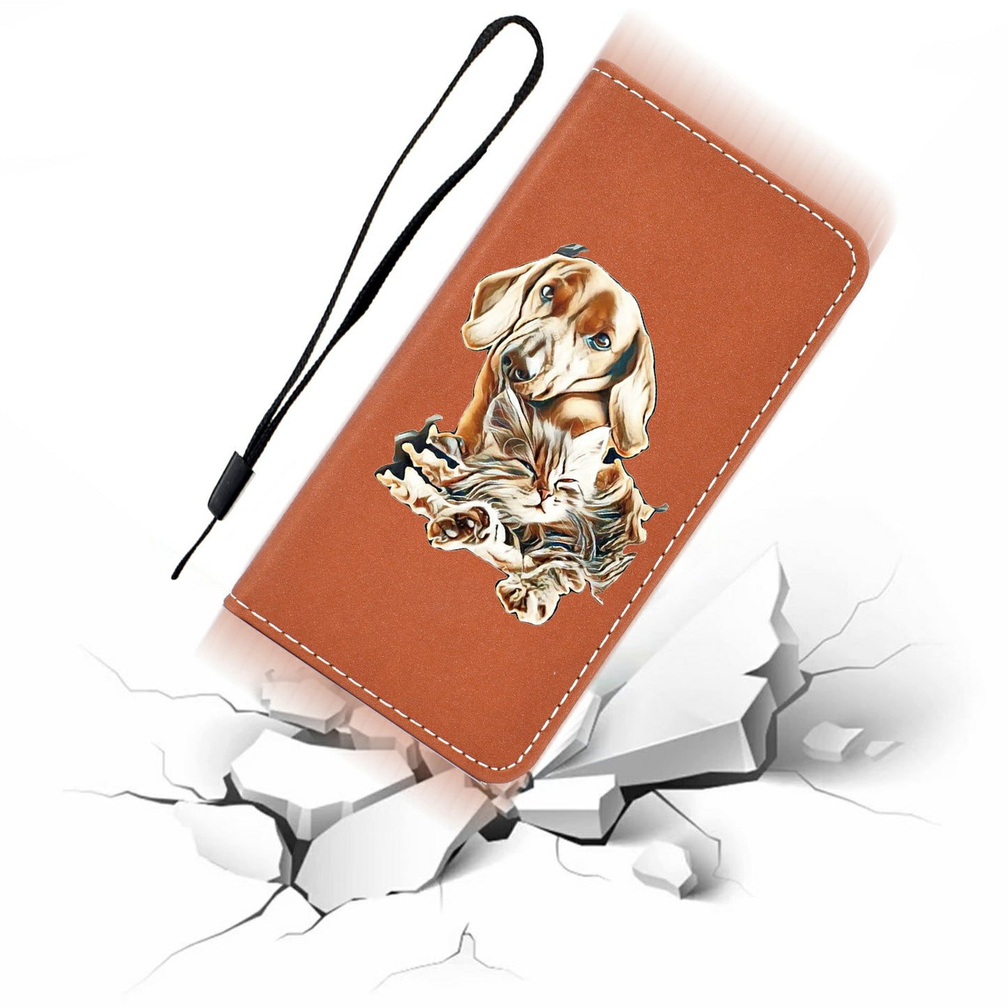 Pattern Printing Leather Shell Stand Case with Card Slots for Samsung Galaxy S20 Plus/S20 Plus 5G - Dog