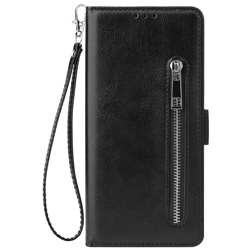 For Samsung Galaxy S20 Plus / S20 Plus 5G Magnetic Absorbed Zipper Leather Shell - Black