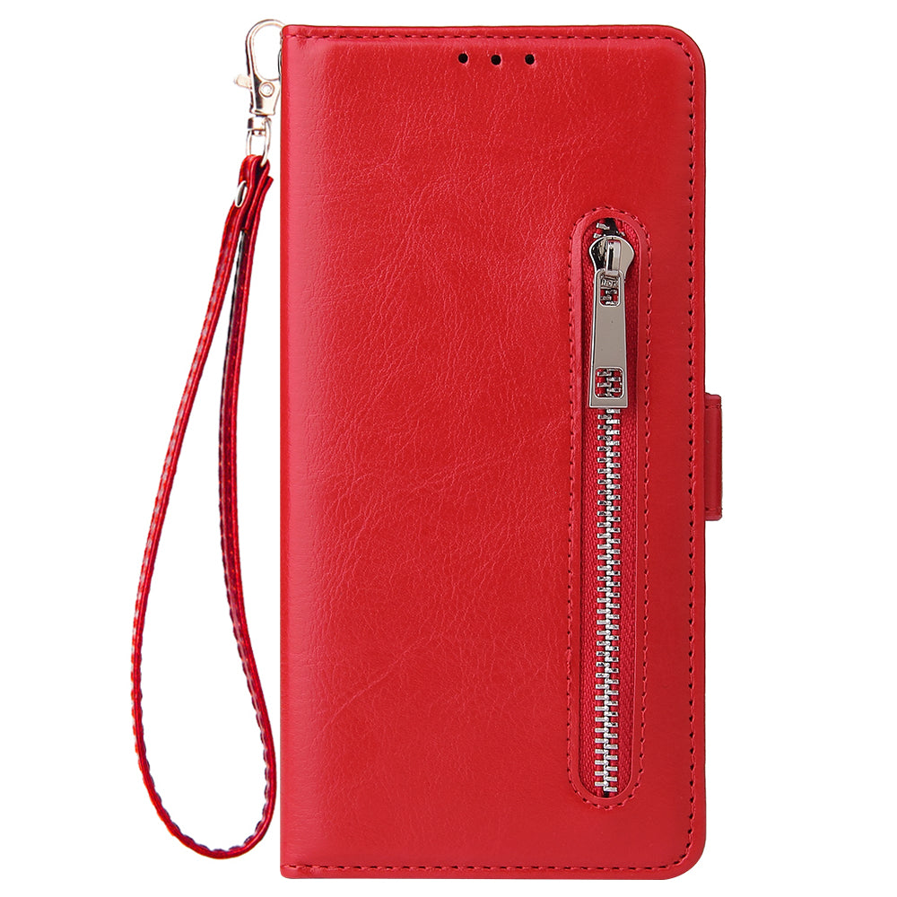 For Samsung Galaxy S20 Plus / S20 Plus 5G Magnetic Absorbed Zipper Leather Shell - Red