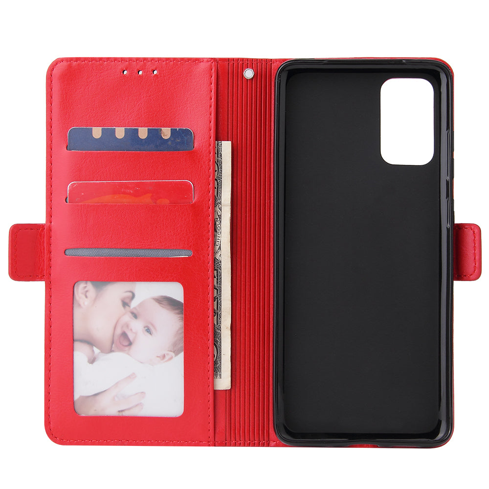 For Samsung Galaxy S20 Plus / S20 Plus 5G Magnetic Absorbed Zipper Leather Shell - Red