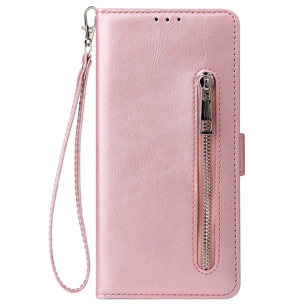 For Samsung Galaxy S20 Plus / S20 Plus 5G Magnetic Absorbed Zipper Leather Shell - Rose Gold