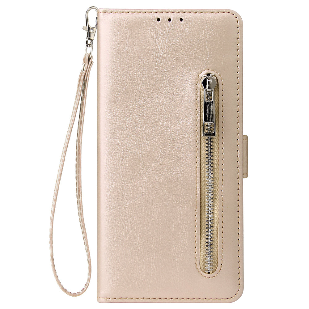 For Samsung Galaxy S20 Plus / S20 Plus 5G Magnetic Absorbed Zipper Leather Shell - Gold