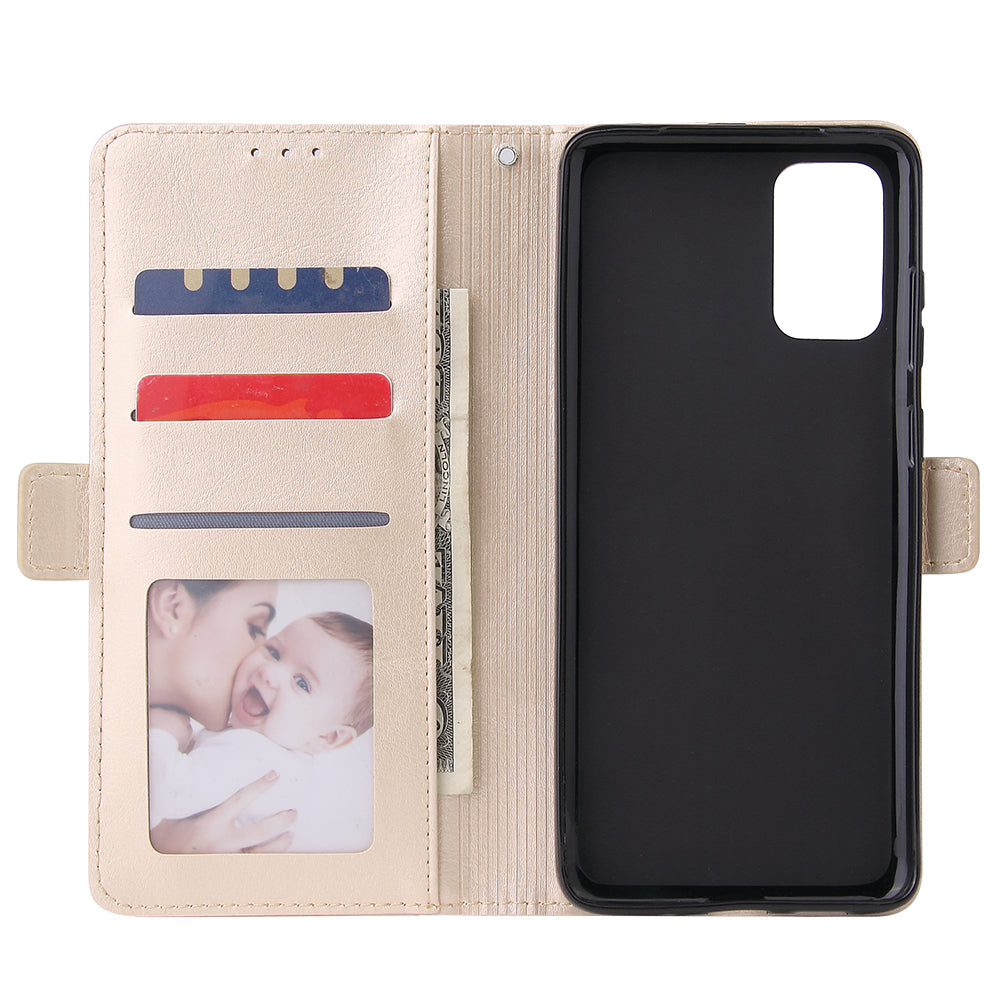 For Samsung Galaxy S20 Plus / S20 Plus 5G Magnetic Absorbed Zipper Leather Shell - Gold