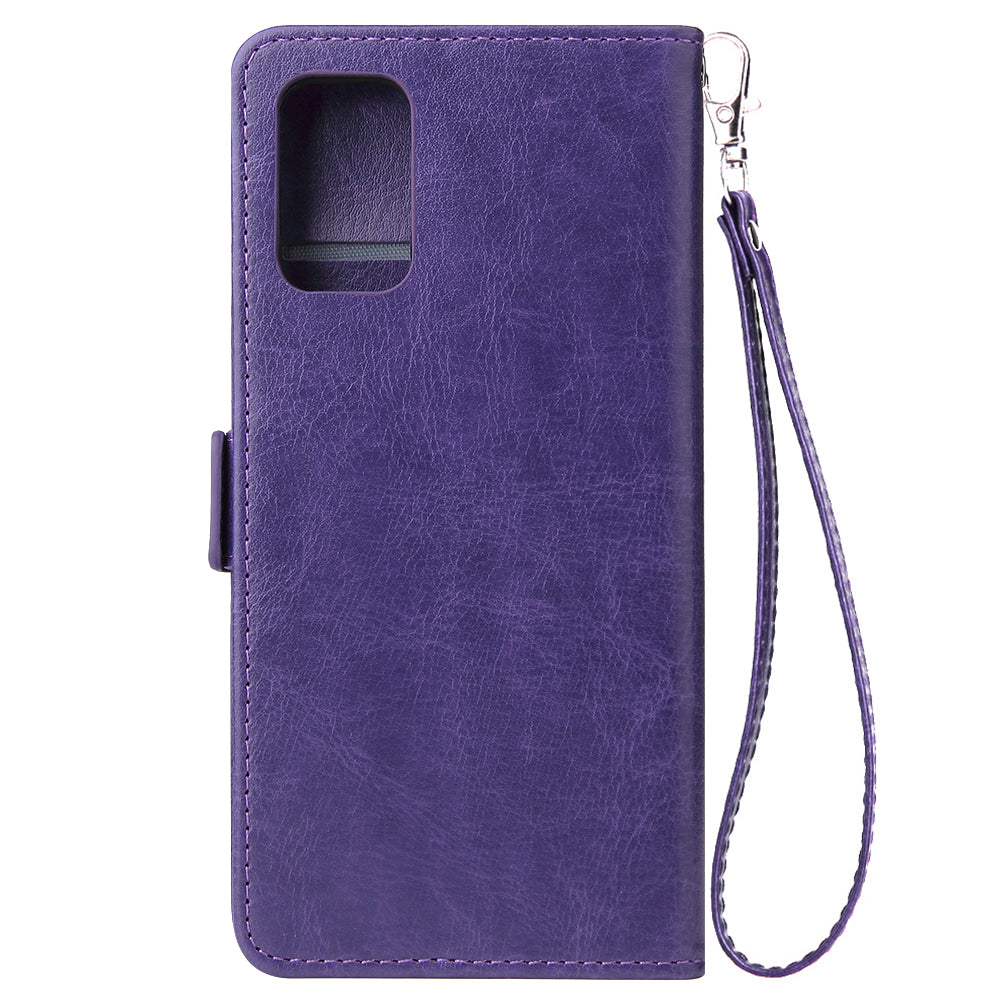 For Samsung Galaxy S20 Plus / S20 Plus 5G Magnetic Absorbed Zipper Leather Shell - Purple