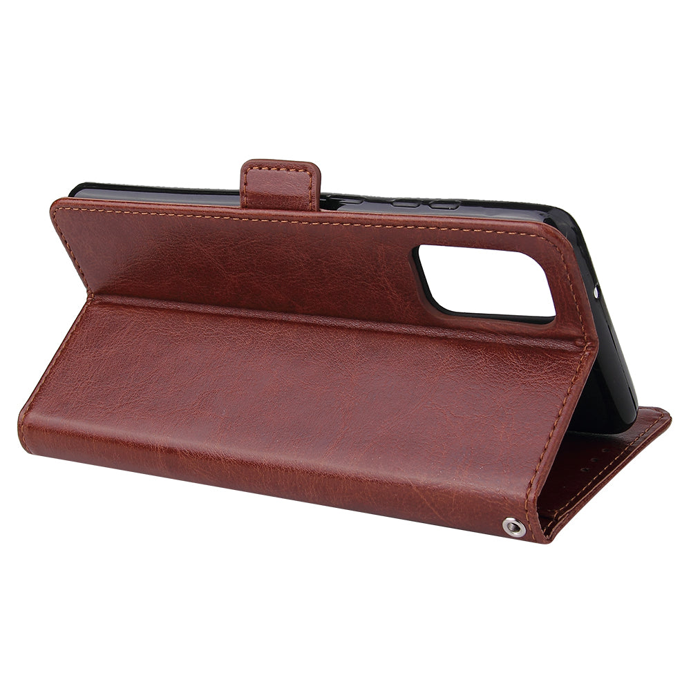 For Samsung Galaxy S20 Plus / S20 Plus 5G Magnetic Absorbed Zipper Leather Shell - Brown