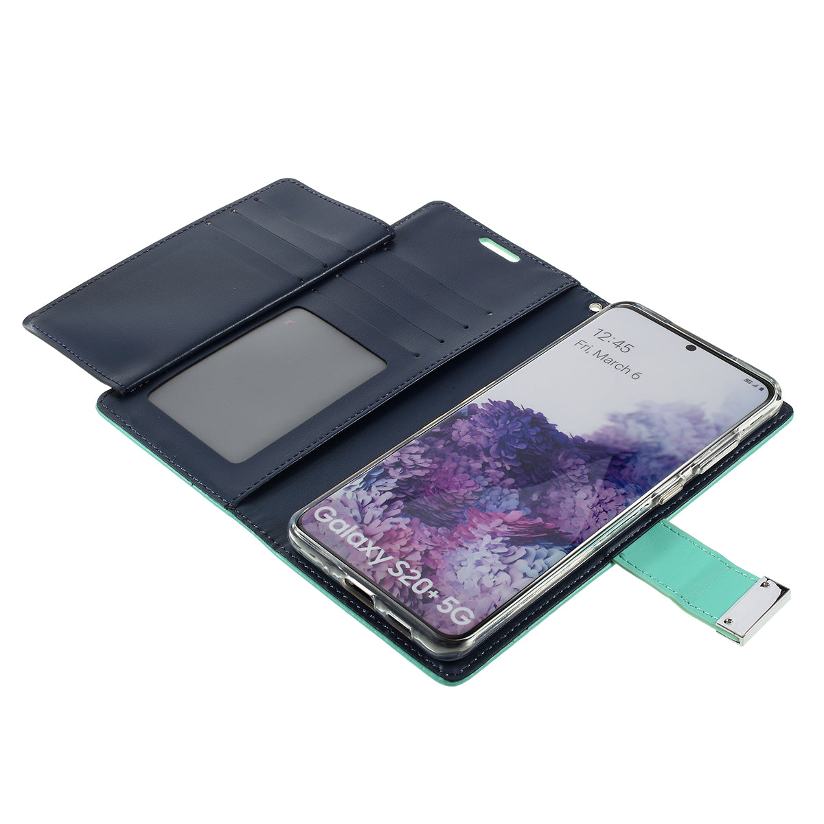 MERCURY GOOSPERY Rich Diary Leather Wallet Protection Case for Samsung Galaxy S20 Plus / S20 Plus 5G - Cyan