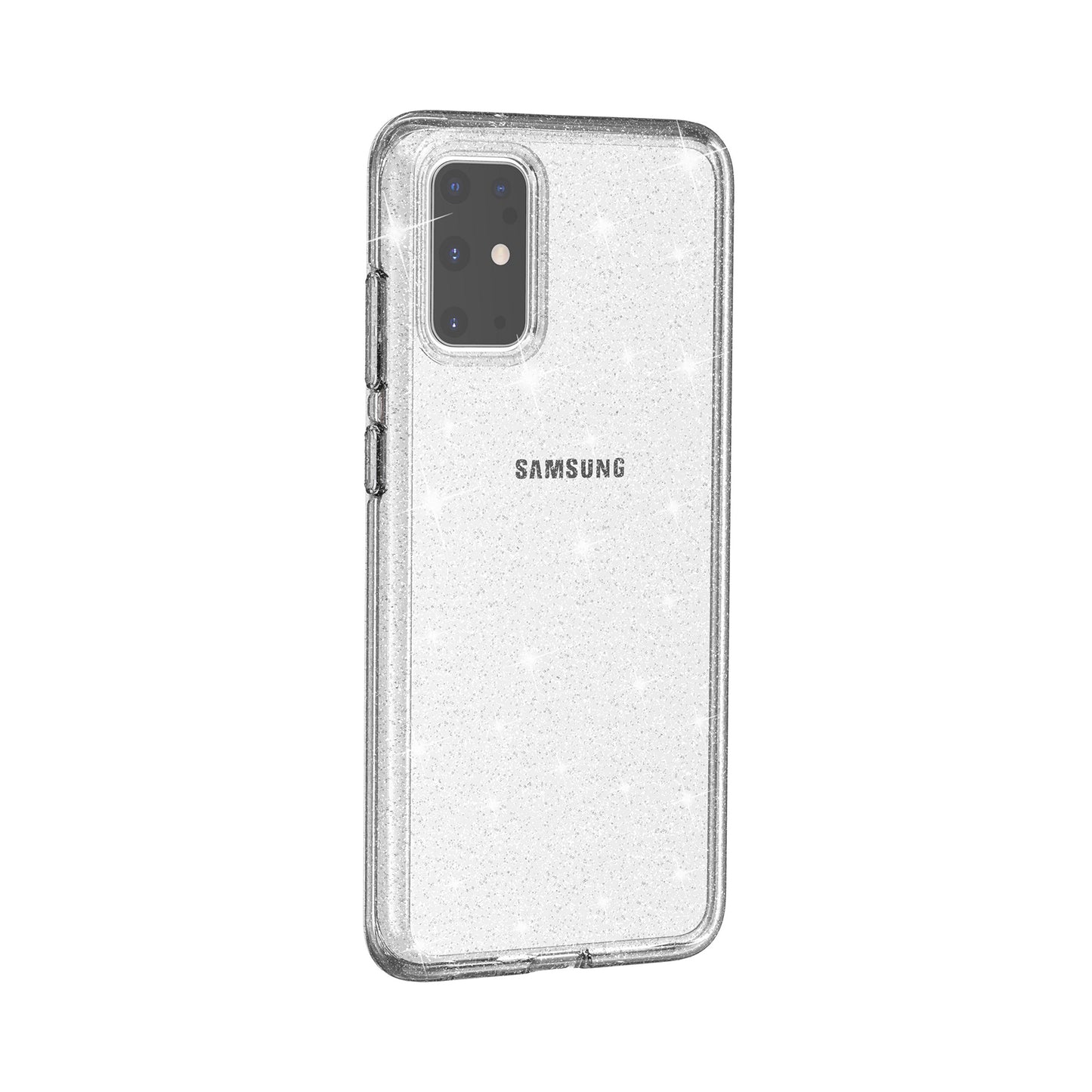 Glittery Powder PC TPU Hybrid Phone Case Covering for Samsung Galaxy S20 Plus/S20 Plus 5G - Silver