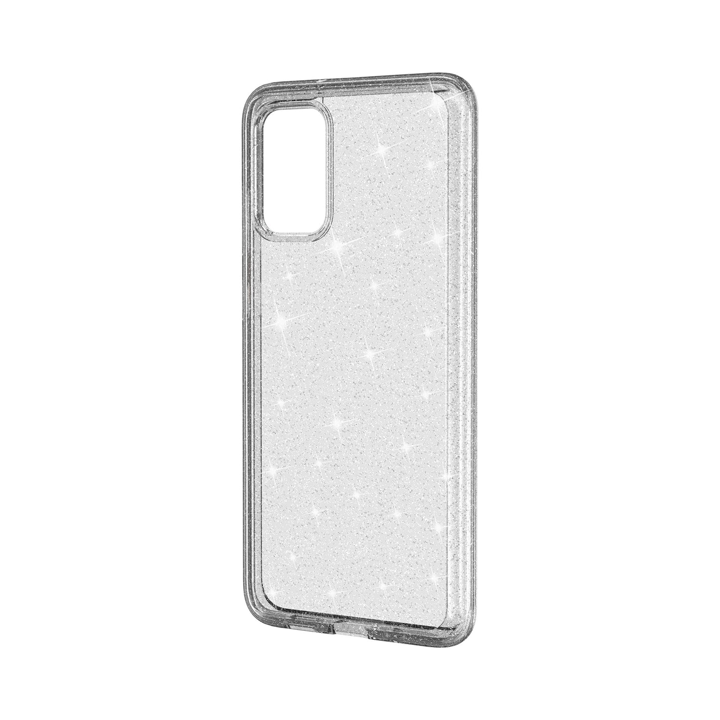 Glittery Powder PC TPU Hybrid Phone Case Covering for Samsung Galaxy S20 Plus/S20 Plus 5G - Silver