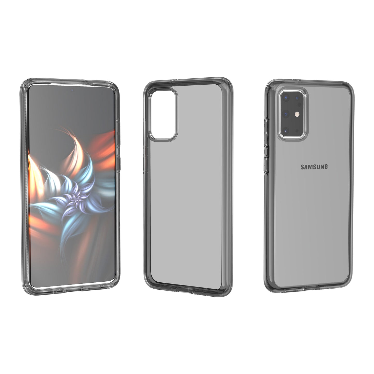 Transparent PC + TPU Phone Shell Case for Samsung Galaxy S20 Plus/S20 Plus 5G - Black