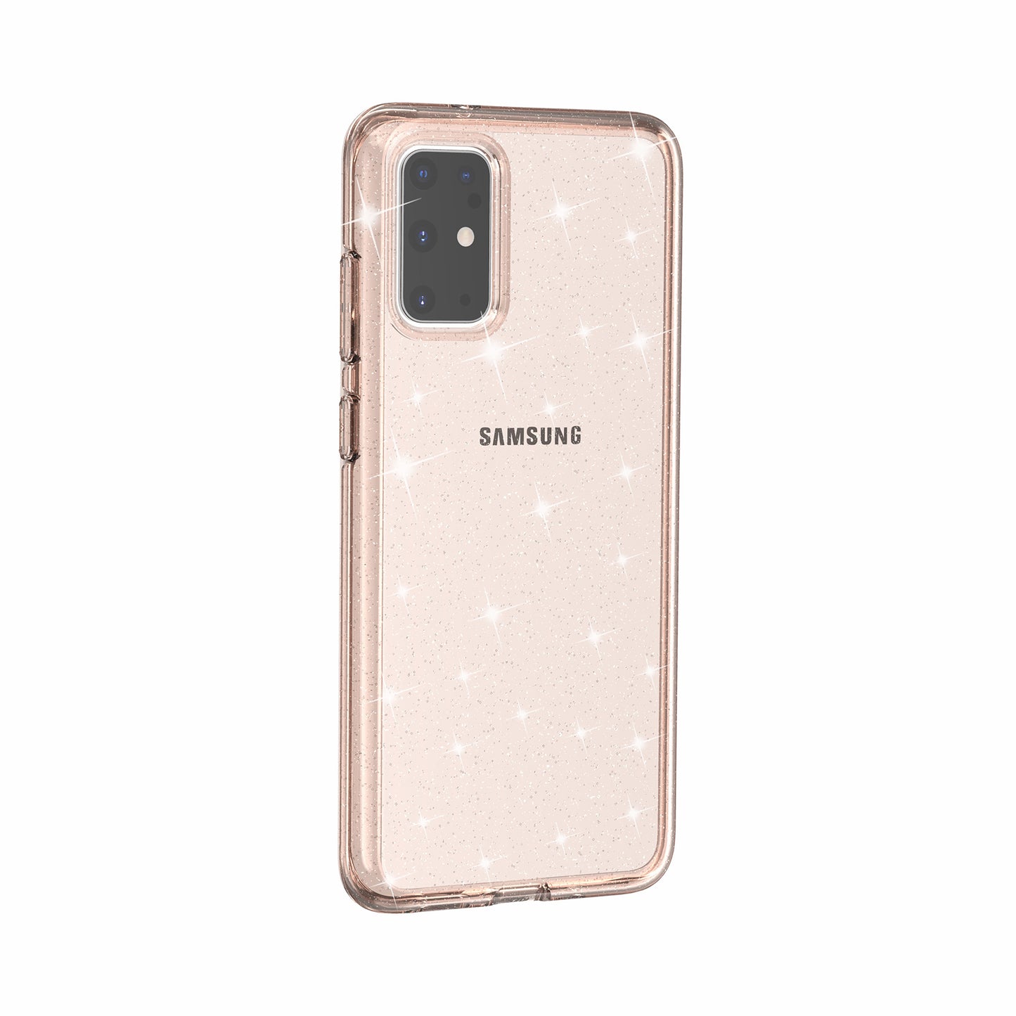 Glittery Powder PC TPU Combo Phone Case Covering for Samsung Galaxy S20 4G/S20 5G - Gold