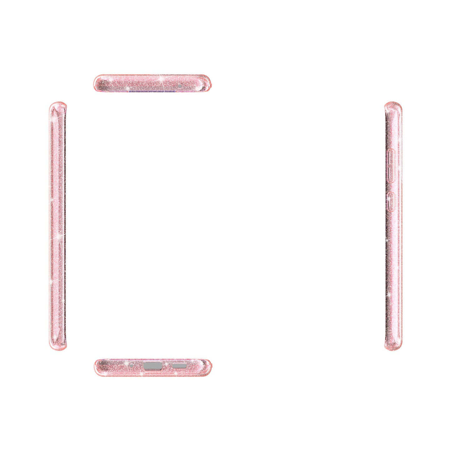 Glittery Powder PC TPU Hybrid Phone Case Covering for Samsung Galaxy S20 Ultra - Pink