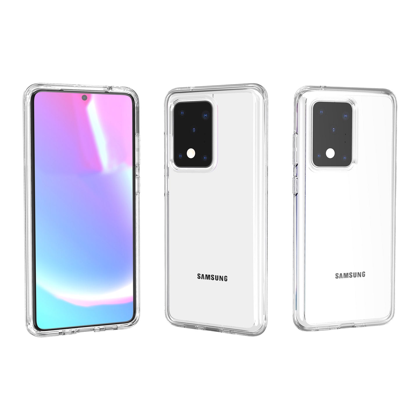 Transparent PC + TPU Phone Shell Protection Case for Samsung Galaxy S20 Ultra - Transparent