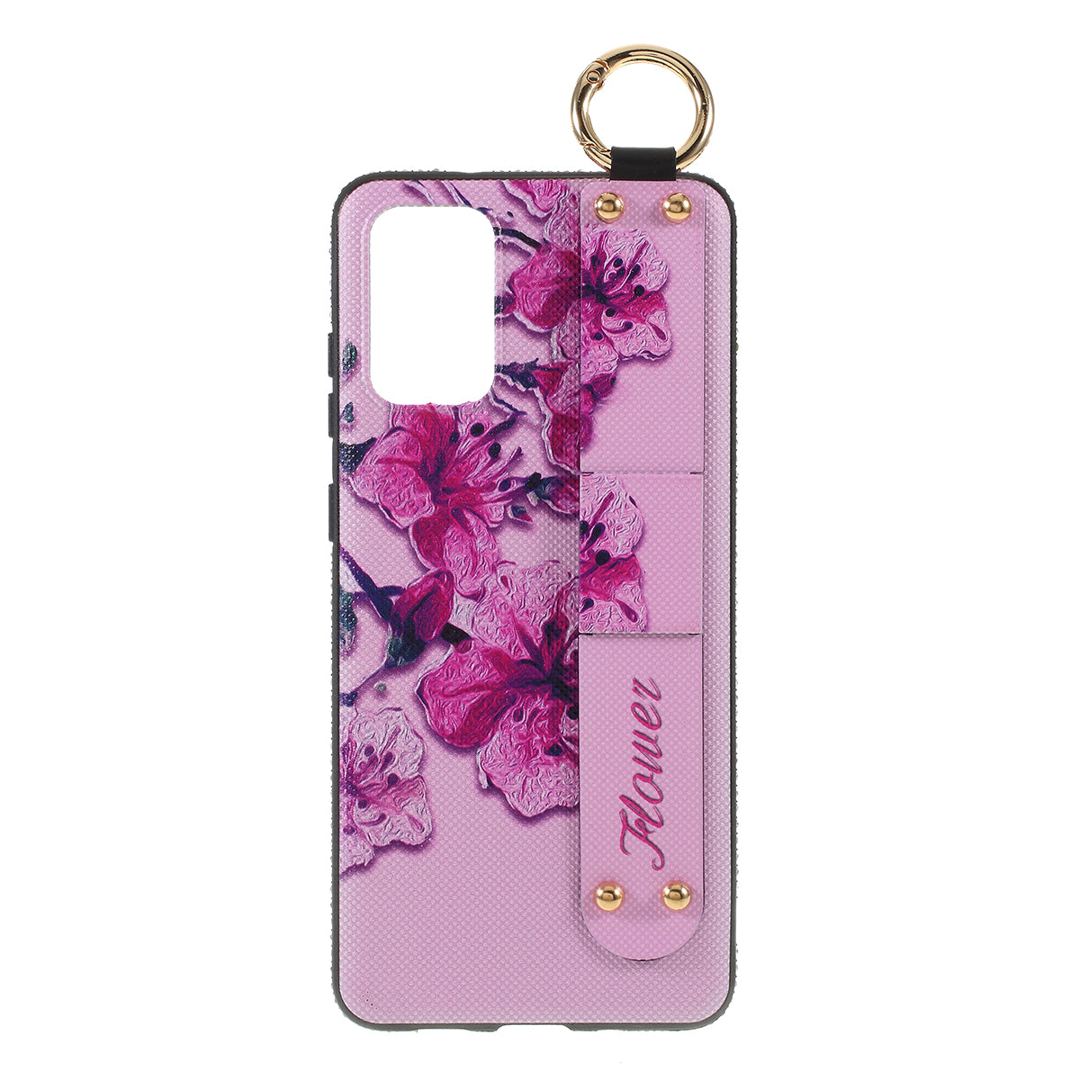 For Samsung Galaxy S20 Plus Flower Pattern Rhinestone Decor TPU Shell with Hand Strap - Pink