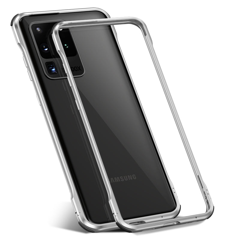 Le-Lock Series Shockproof Buckle Metal Frame Cover for Samsung Galaxy S20 Ultra - Silver