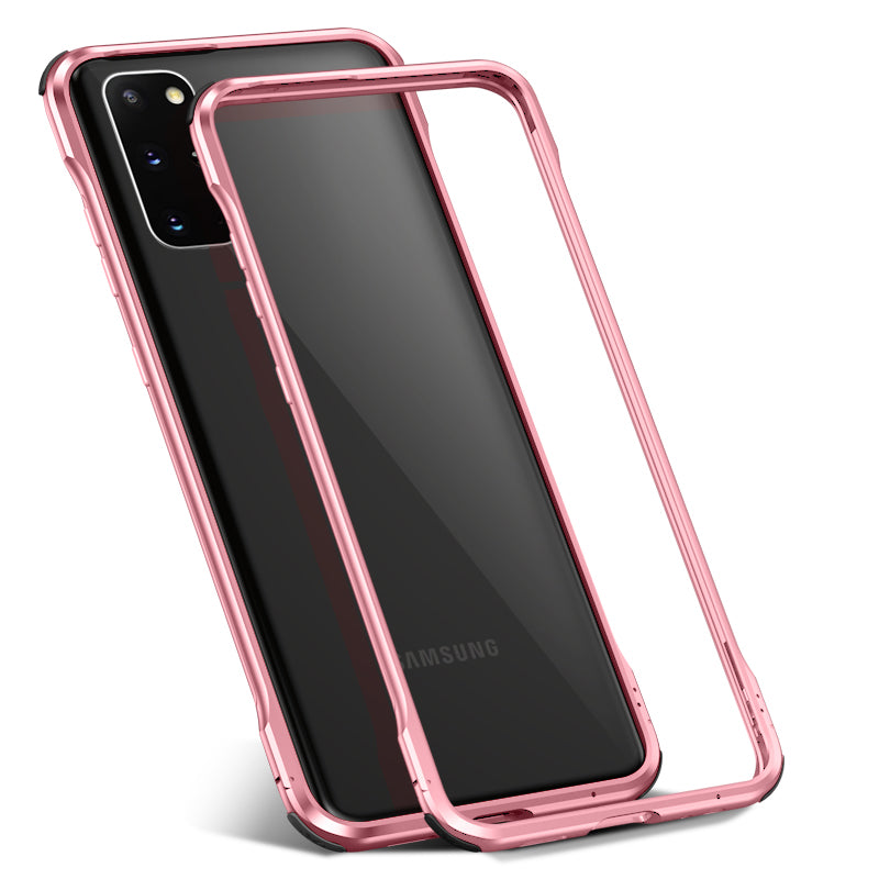 Le-Lock Series Shockproof Buckle Metal Frame Cover for Samsung Galaxy S20 Plus / S20 Plus 5G - Rose Gold