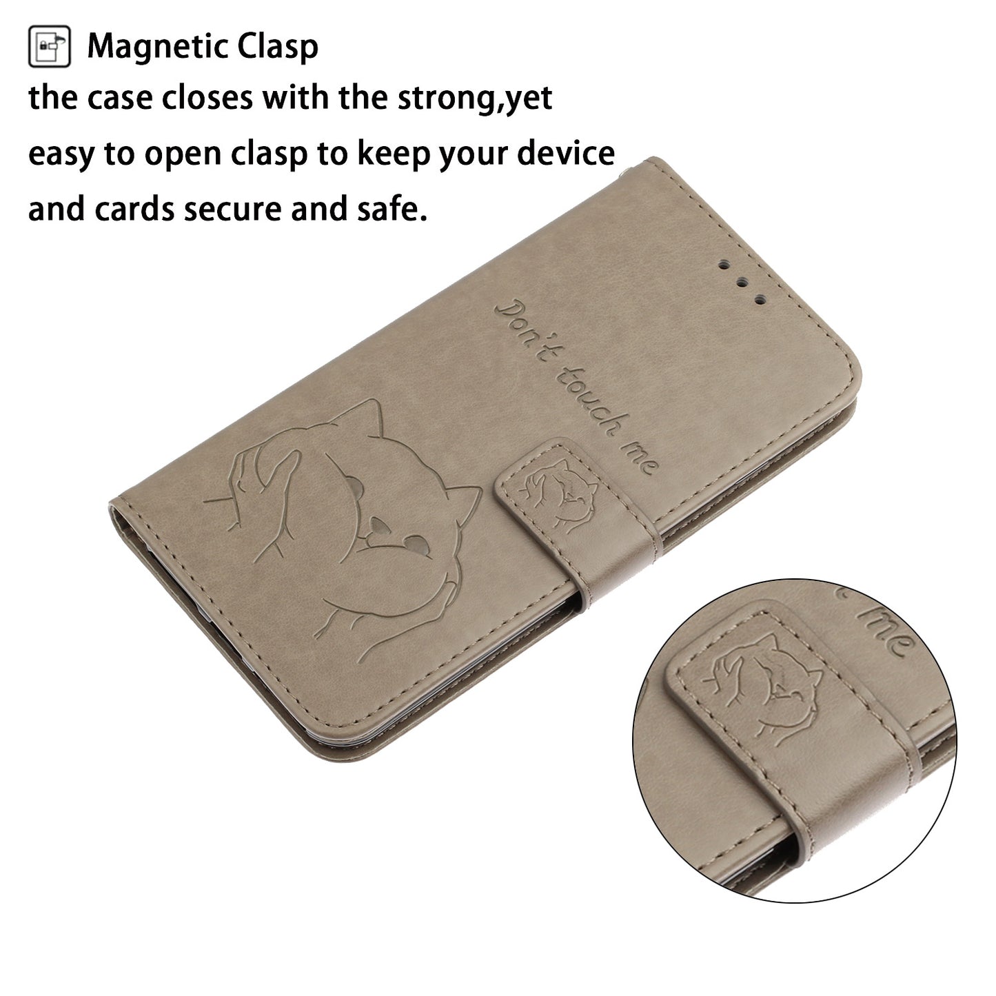 Imprint Dog Leather Wallet Case for Samsung Galaxy S20 4G/S20 5G - Grey