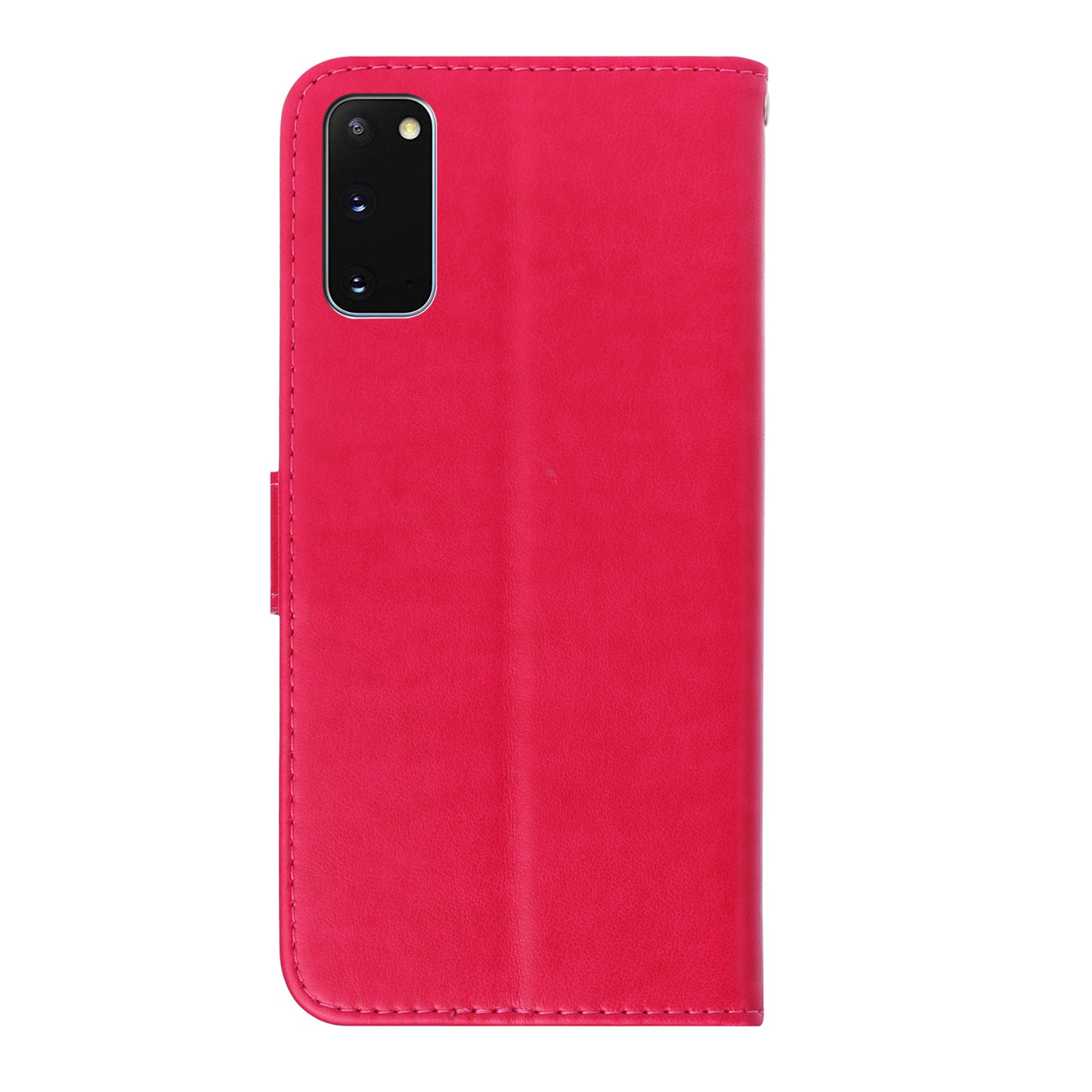 Imprint Dog Leather Wallet Case for Samsung Galaxy S20 4G/S20 5G - Red