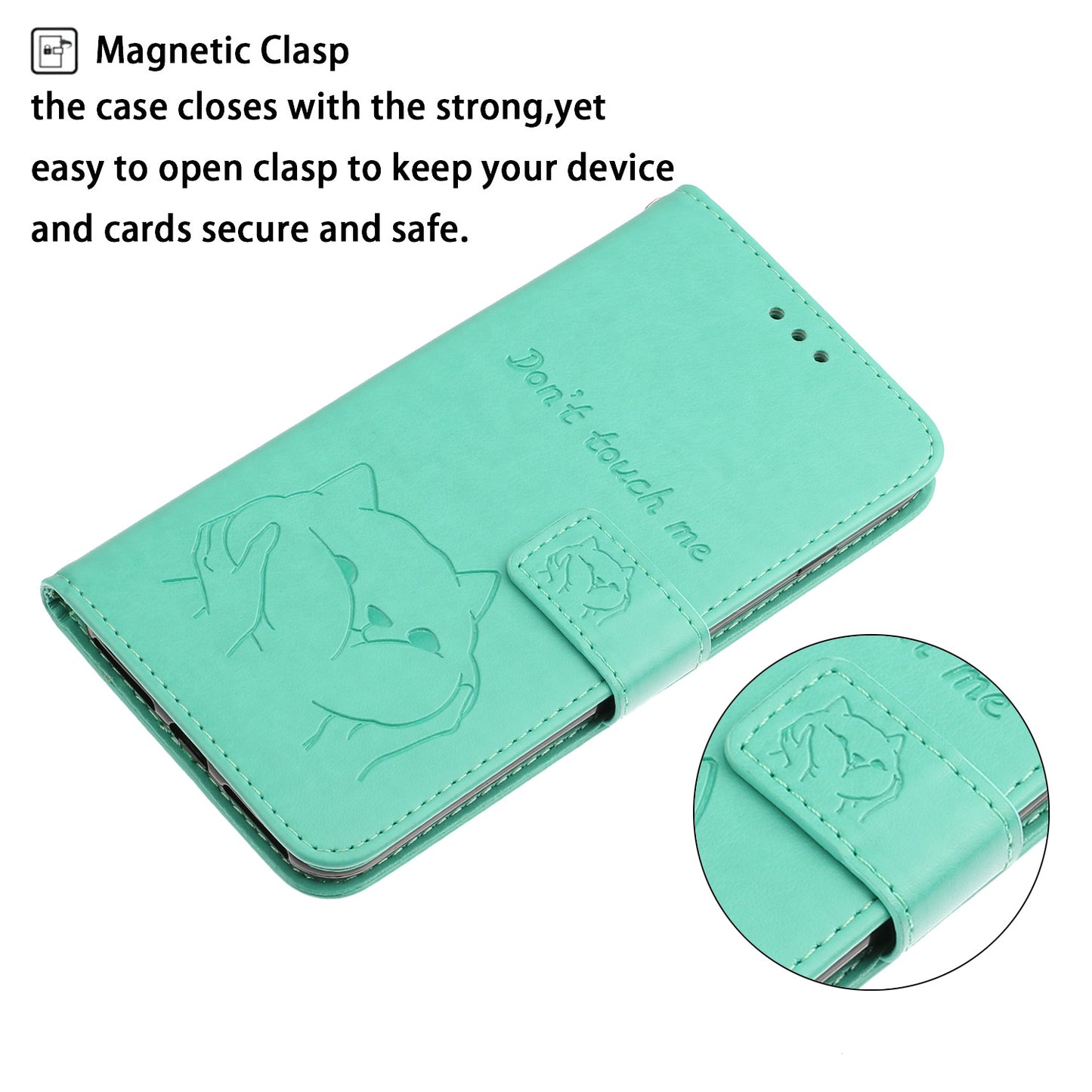 Imprint Dog Leather Wallet Case for Samsung Galaxy S20 4G/S20 5G - Cyan