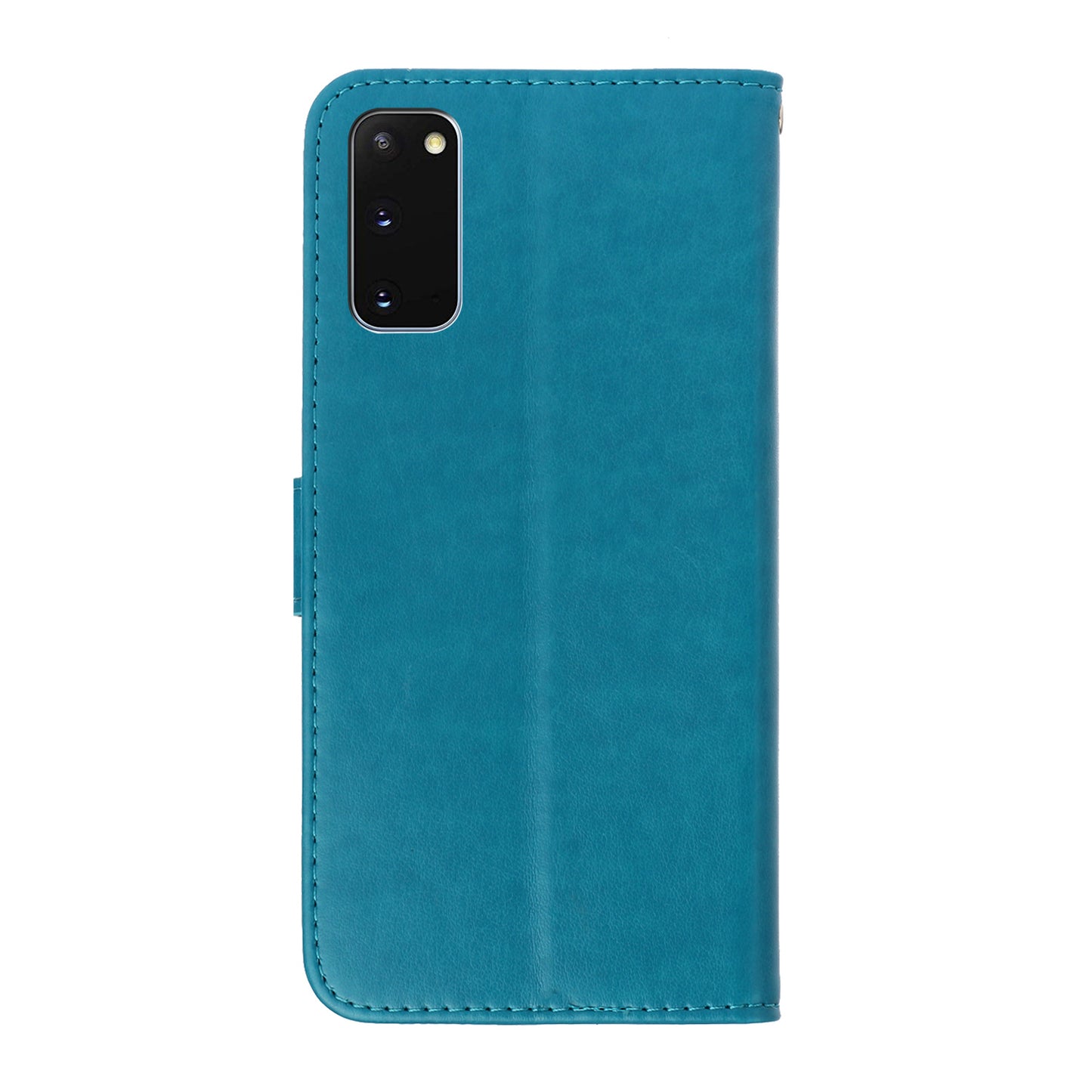 Imprint Dog Leather Wallet Case for Samsung Galaxy S20 4G/S20 5G - Blue