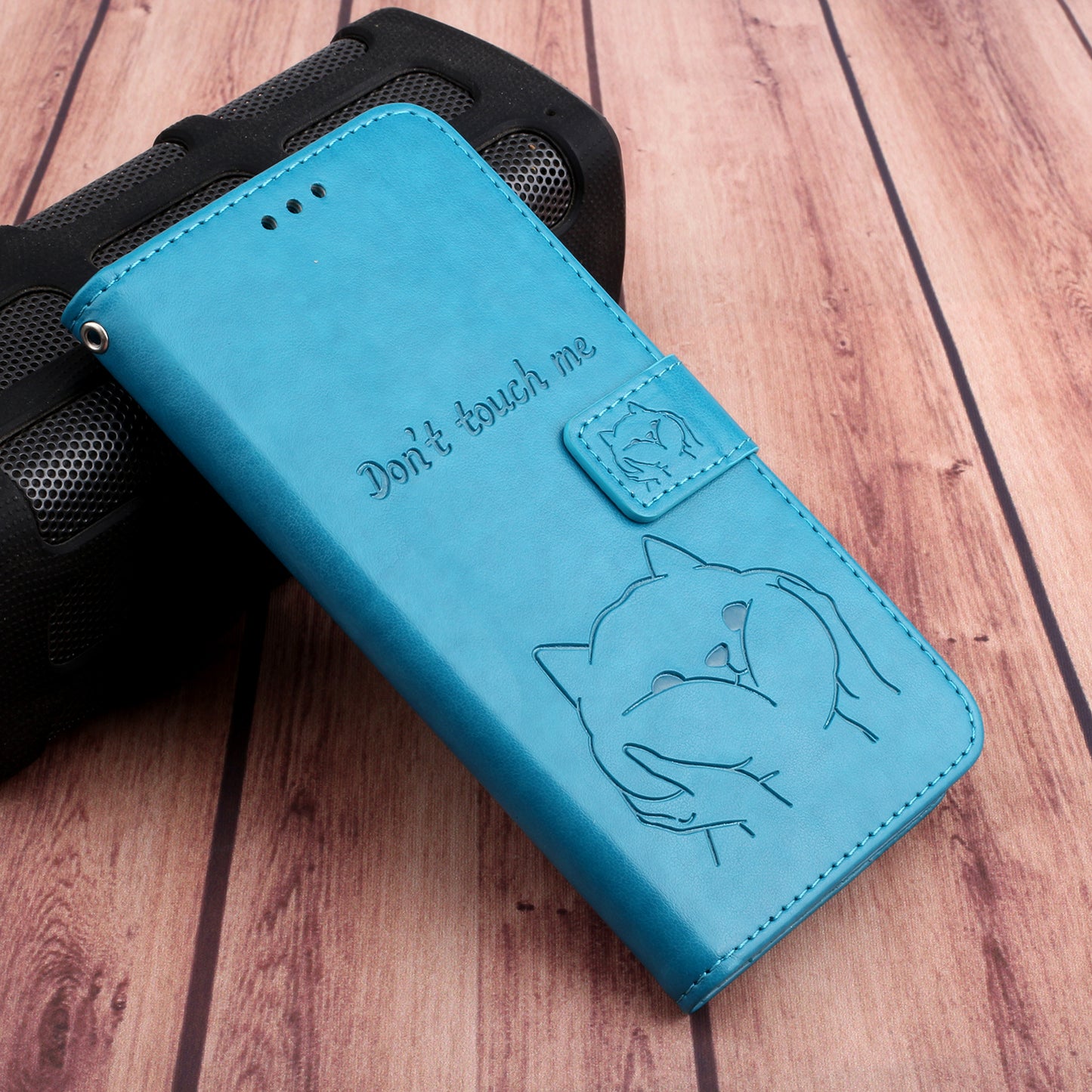 Imprint Dog Leather Wallet Case for Samsung Galaxy S20 4G/S20 5G - Blue