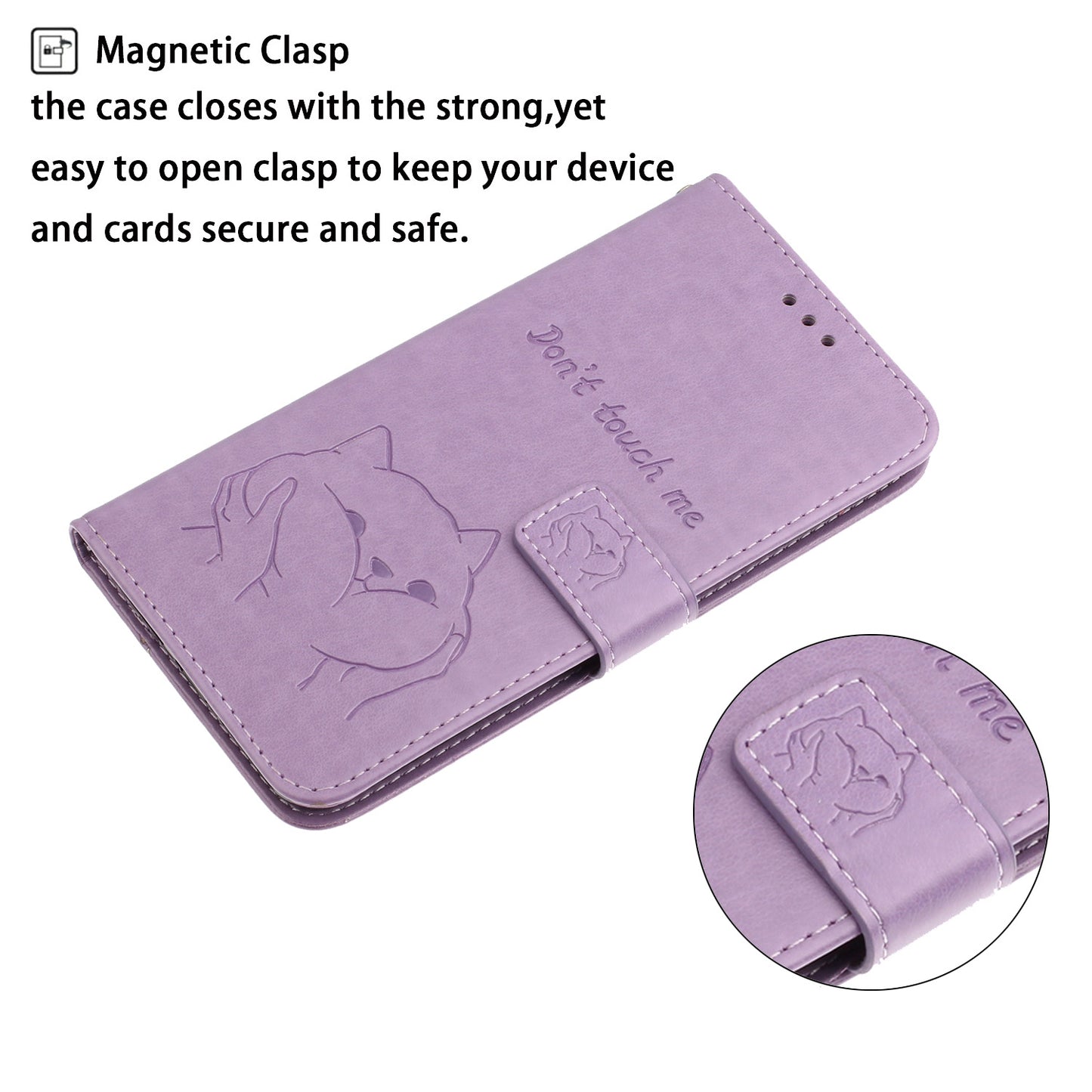 Imprint Dog Leather Wallet Stand Case for Samsung Galaxy S20 Plus - Purple