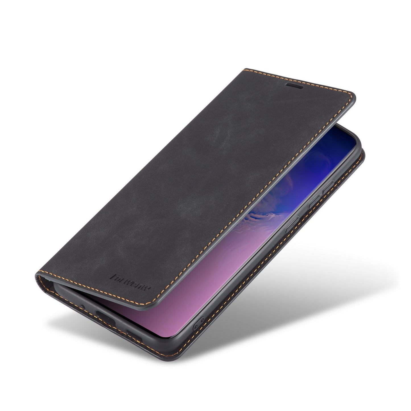 FORWENW Fantasy Series Silky Touch Leather Stand Case with Card Slots for Samsung Galaxy S20 4G/S20 5G - Black