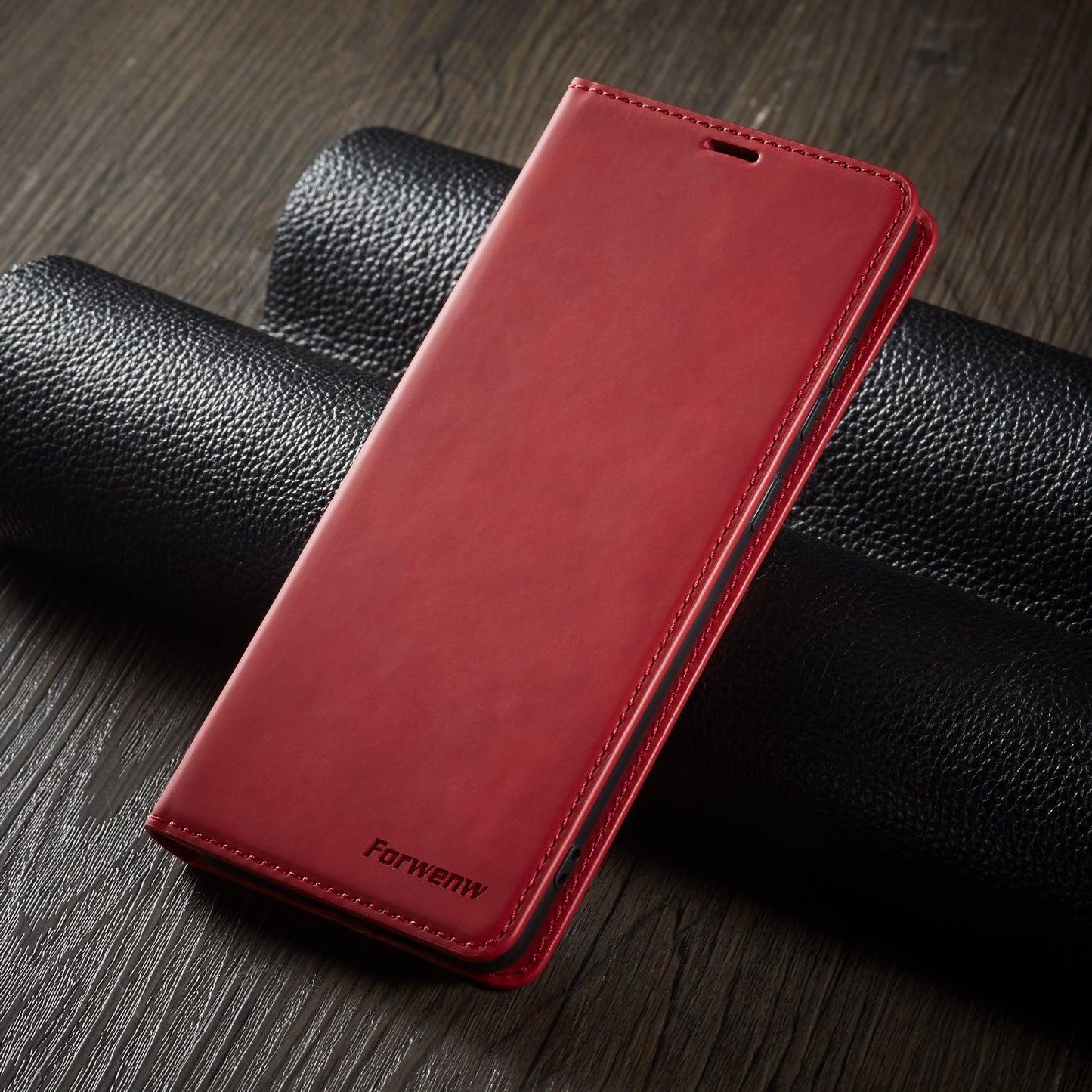 FORWENW Fantasy Series Silky Touch Leather Stand Case with Card Slots for Samsung Galaxy S20 4G/S20 5G - Red