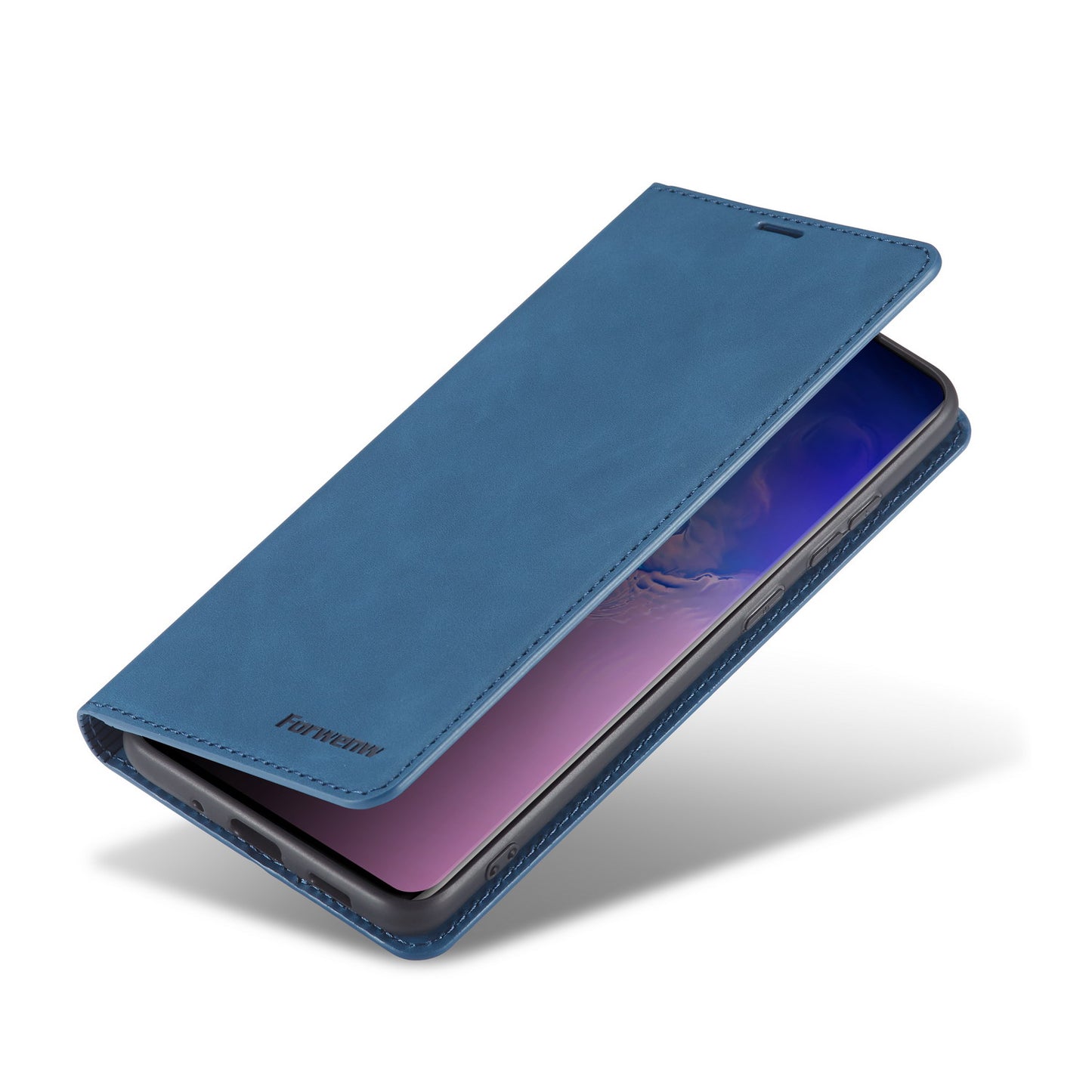 FORWENW Fantasy Series Silky Touch Leather Stand Case with Card Slots for Samsung Galaxy S20 4G/S20 5G - Blue