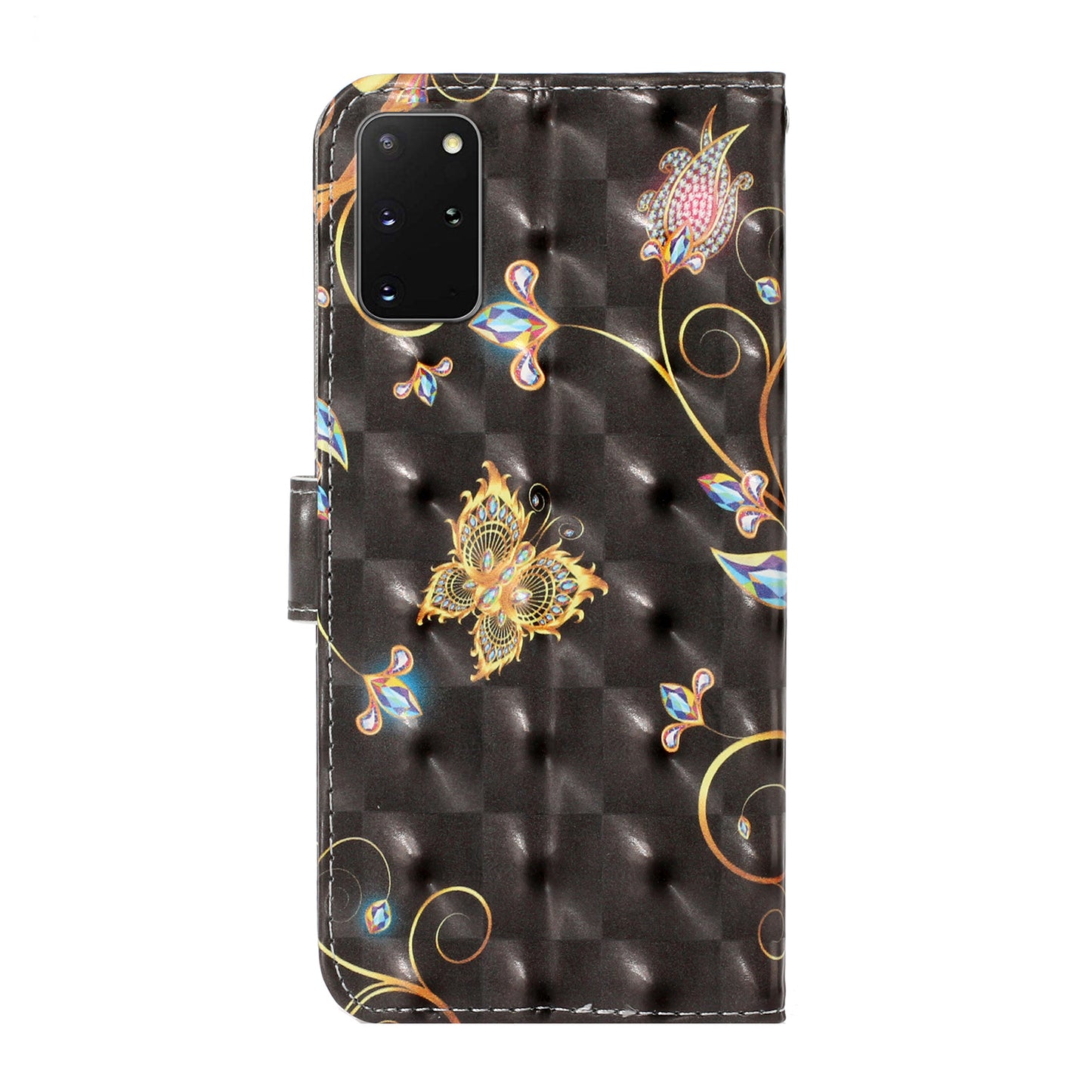 Light Spot Decor Patterned PU Leather Wallet Case Phone Shell for Samsung Galaxy S20 Plus/S20 Plus 5G - Crystal Flower