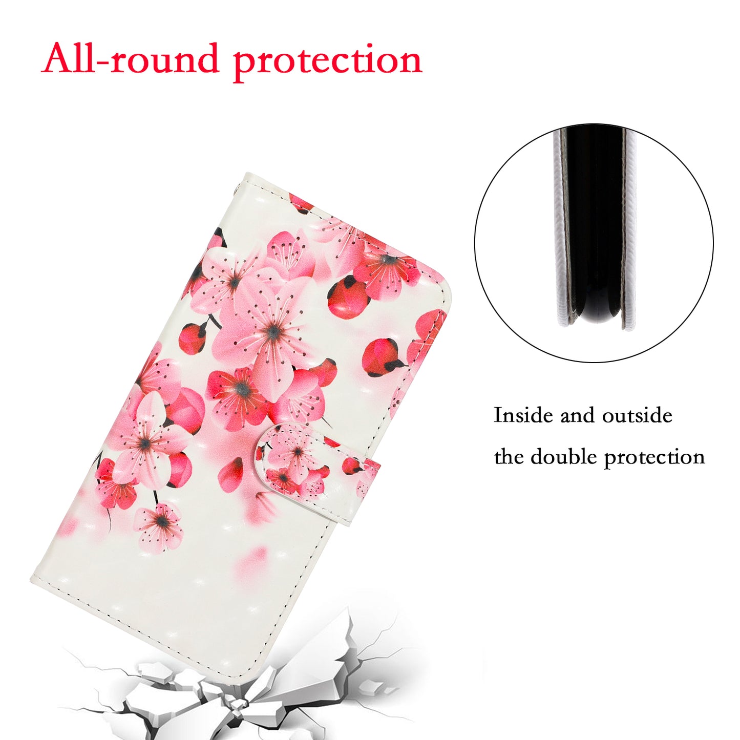 Light Spot Decor Patterned PU Leather Wallet Case Phone Shell for Samsung Galaxy S20 Plus/S20 Plus 5G - Vivid Flower