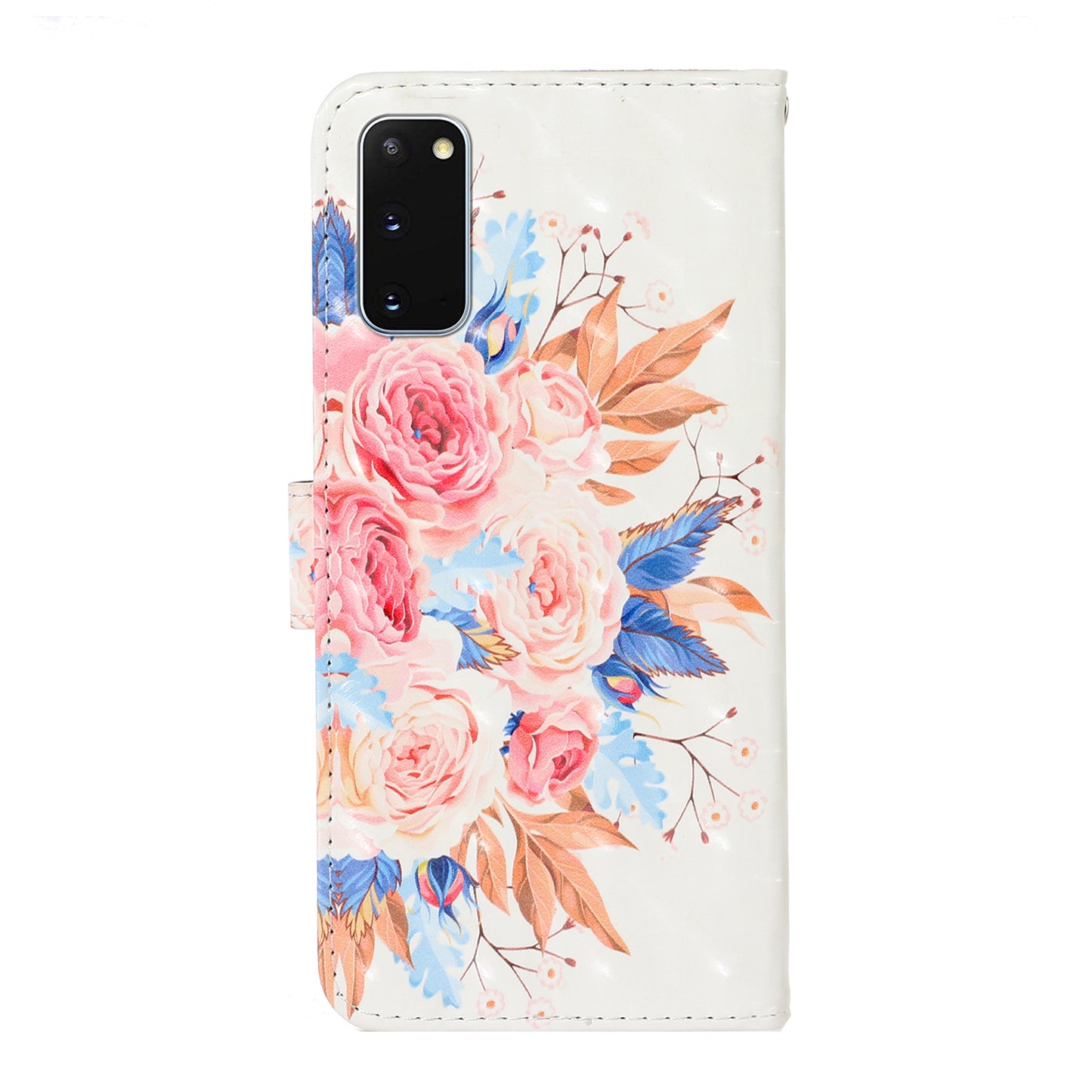 Light Spot Decor Patterned Leather Wallet Cover for Samsung Galaxy S20 4G/S20 5G - Vivid Flowers