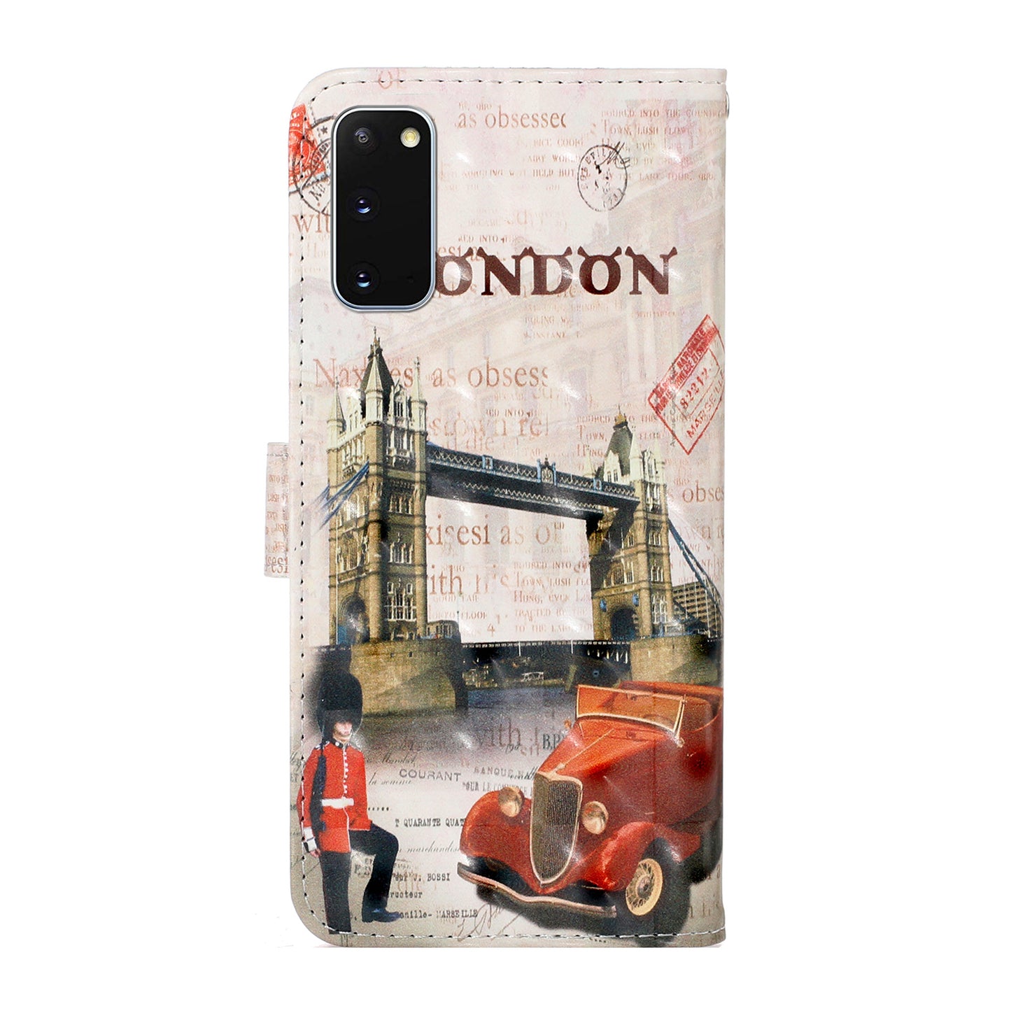 Light Spot Decor Patterned Leather Wallet Cover for Samsung Galaxy S20 4G/S20 5G - Tower Bridge of London
