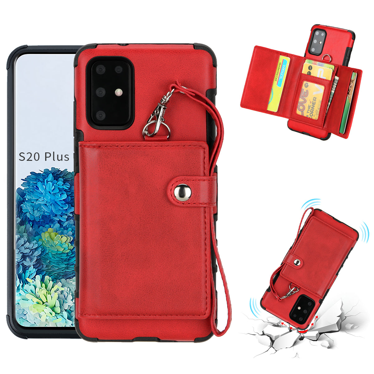 SHOUHUSHEN PU Leather Coated PC TPU Combo Case for Samsung Galaxy S20