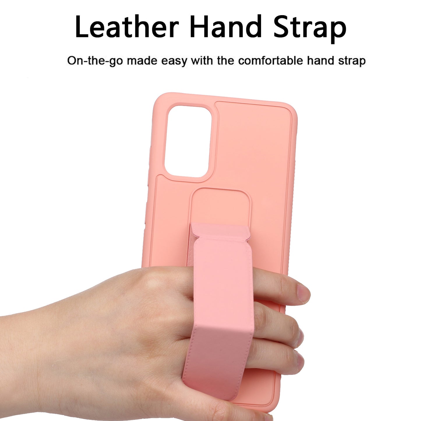 For Samsung Galaxy S20 Plus / S20 Plus 5G Magnetic Hand Strap Kickstand TPU + PC Phone Cover - Pink