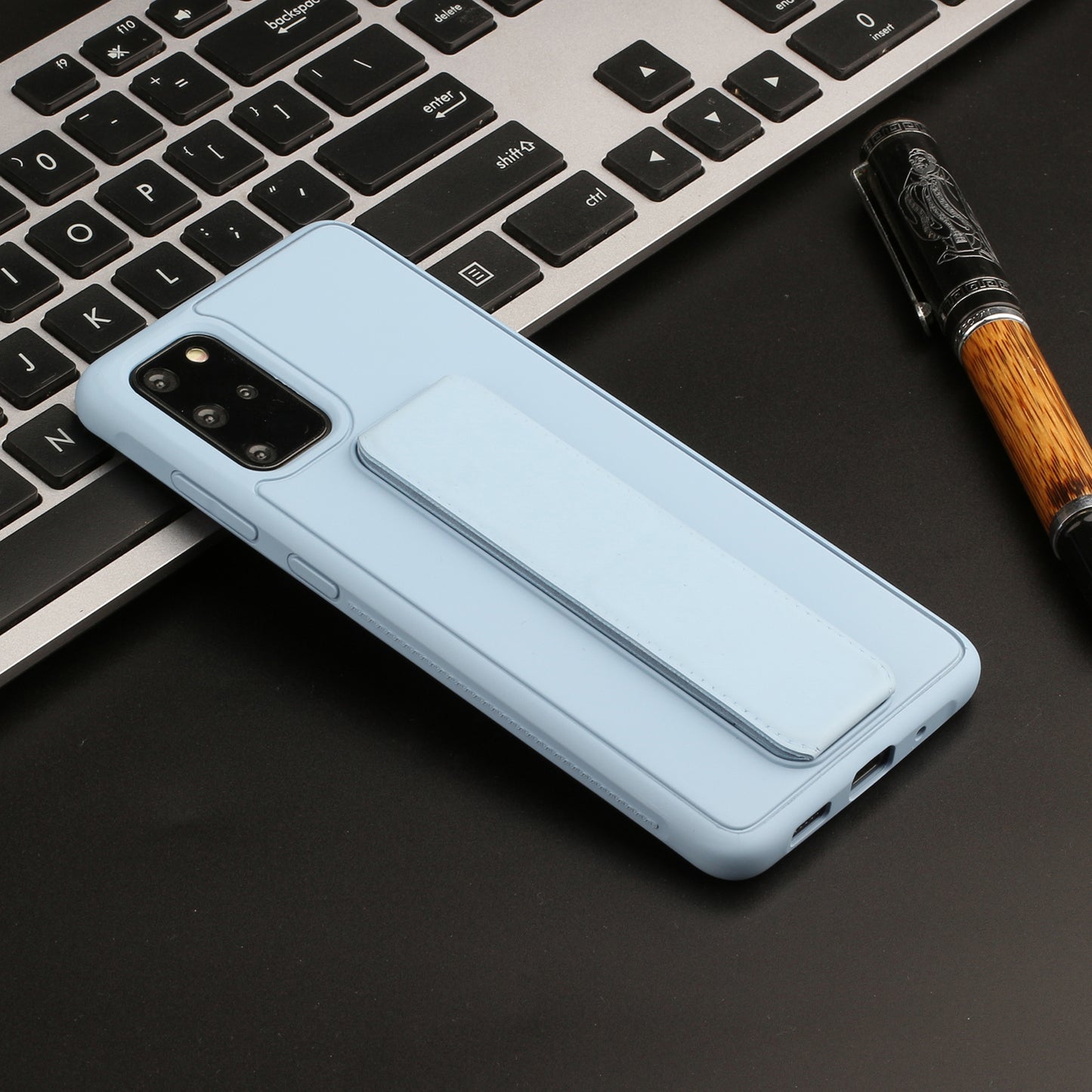 For Samsung Galaxy S20 Plus / S20 Plus 5G Magnetic Hand Strap Kickstand TPU + PC Phone Cover - Baby Blue