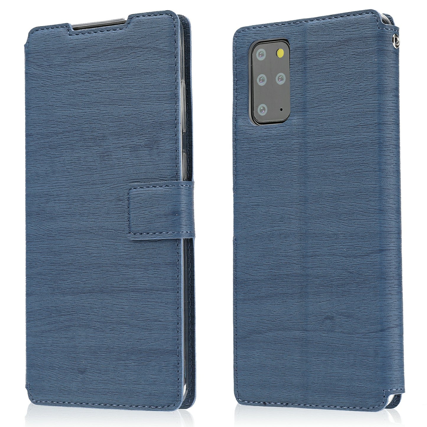 Textured Ultra-thin Leather Wallet Stand Case Cover for Samsung Galaxy S20 4G/S20 5G - Blue