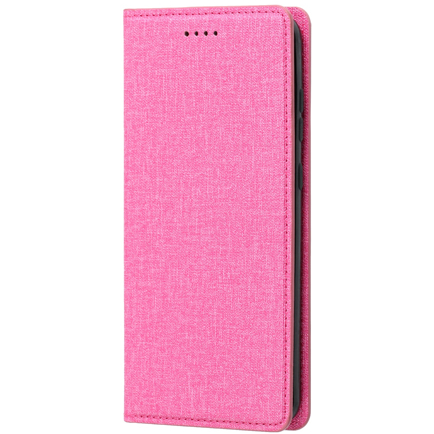 Auto-absorbed Cloth Texture Leather Card Holder Case for Samsung Galaxy S20 Plus - Rose