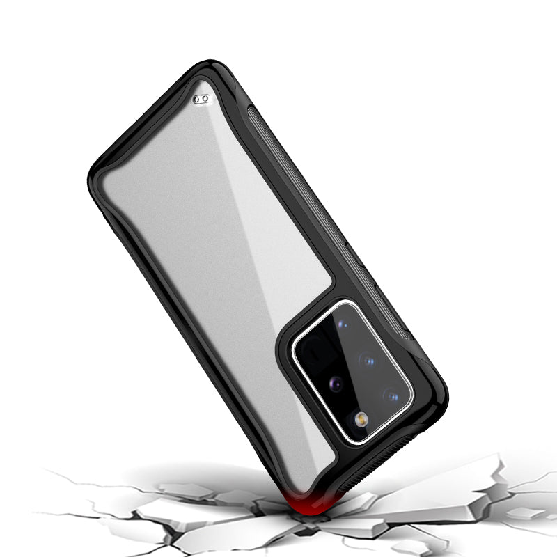 Matte 3-in-1 PC + TPU Phone Case Hybrid Cover for Samsung Galaxy S20 Plus/S20 Plus 5G - Black