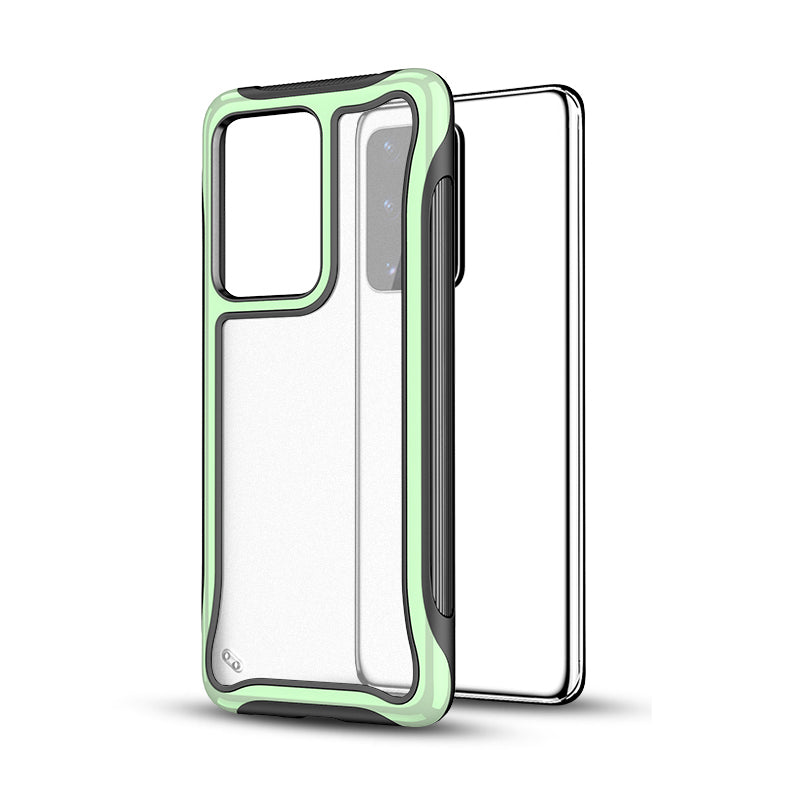 Matte 3-in-1 PC + TPU Phone Case Hybrid Cover for Samsung Galaxy S20 Plus/S20 Plus 5G - Light Green