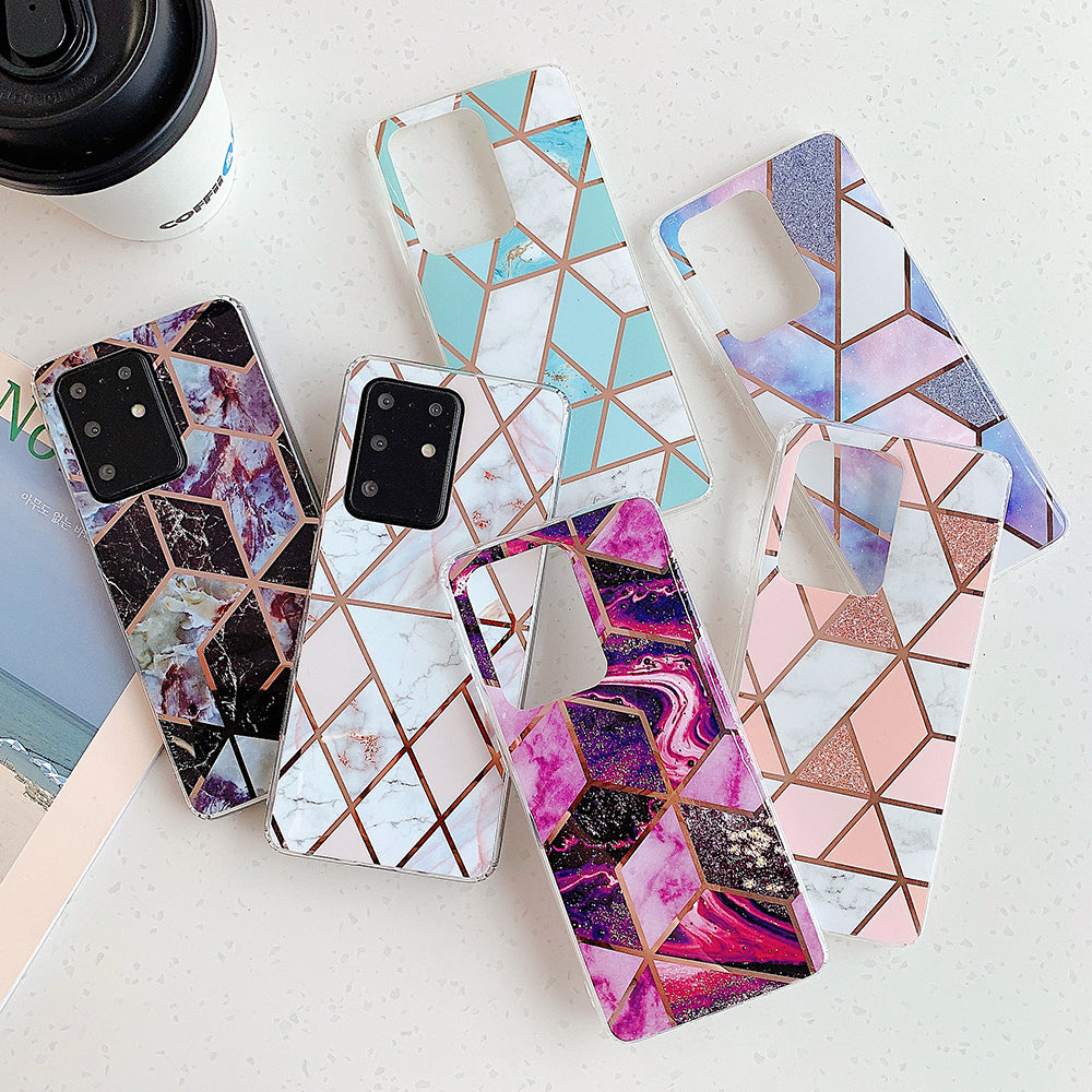 Marble Pattern Electroplating IMD TPU Back Case for Samsung Galaxy S20 Plus - Style C