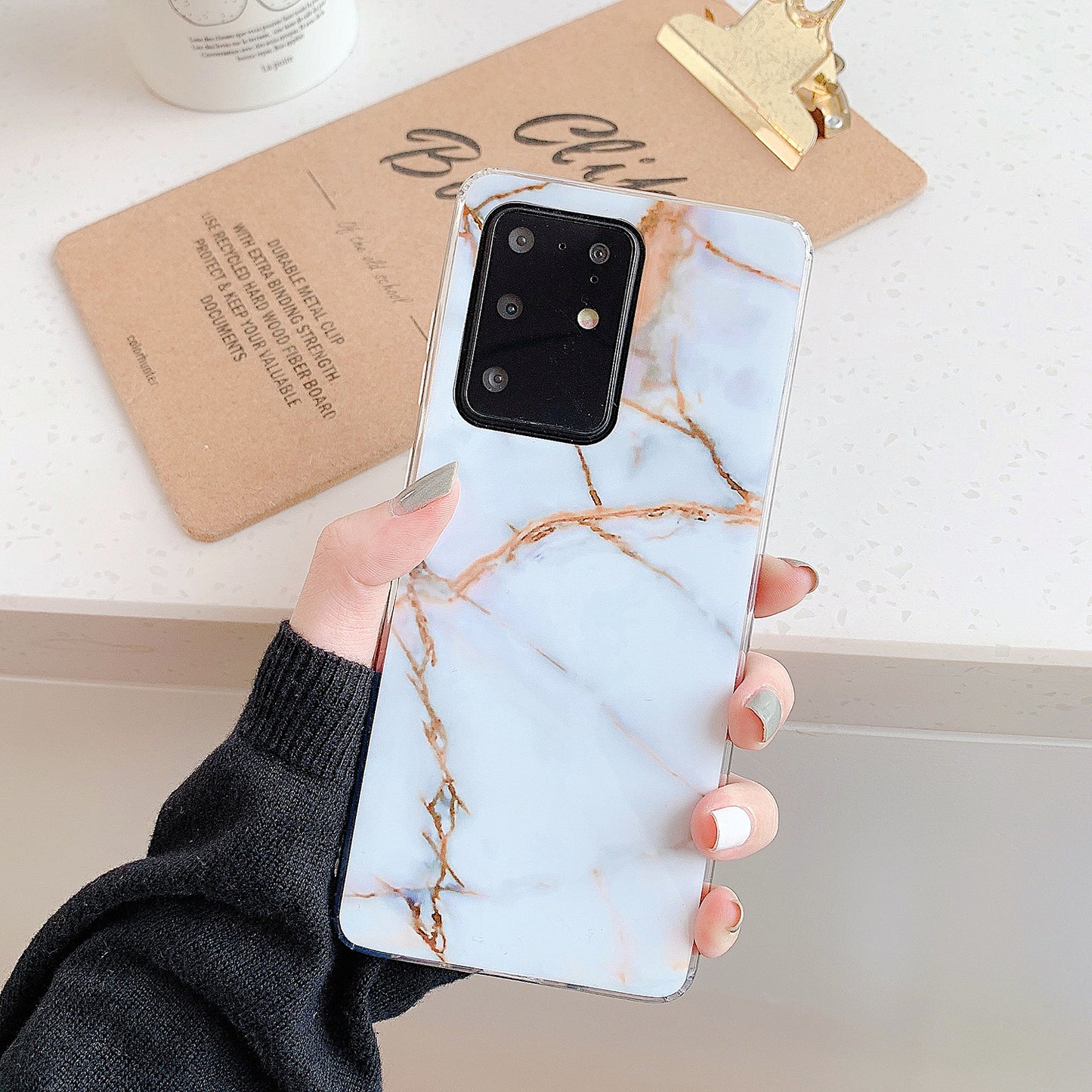 Marble Pattern Glossy IMD TPU Case for Samsung Galaxy S20 Plus - Style D