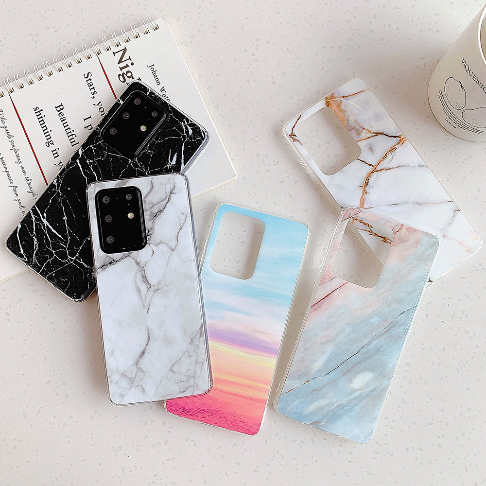 Marble Pattern Glossy IMD TPU Case for Samsung Galaxy S20 Plus - Style D