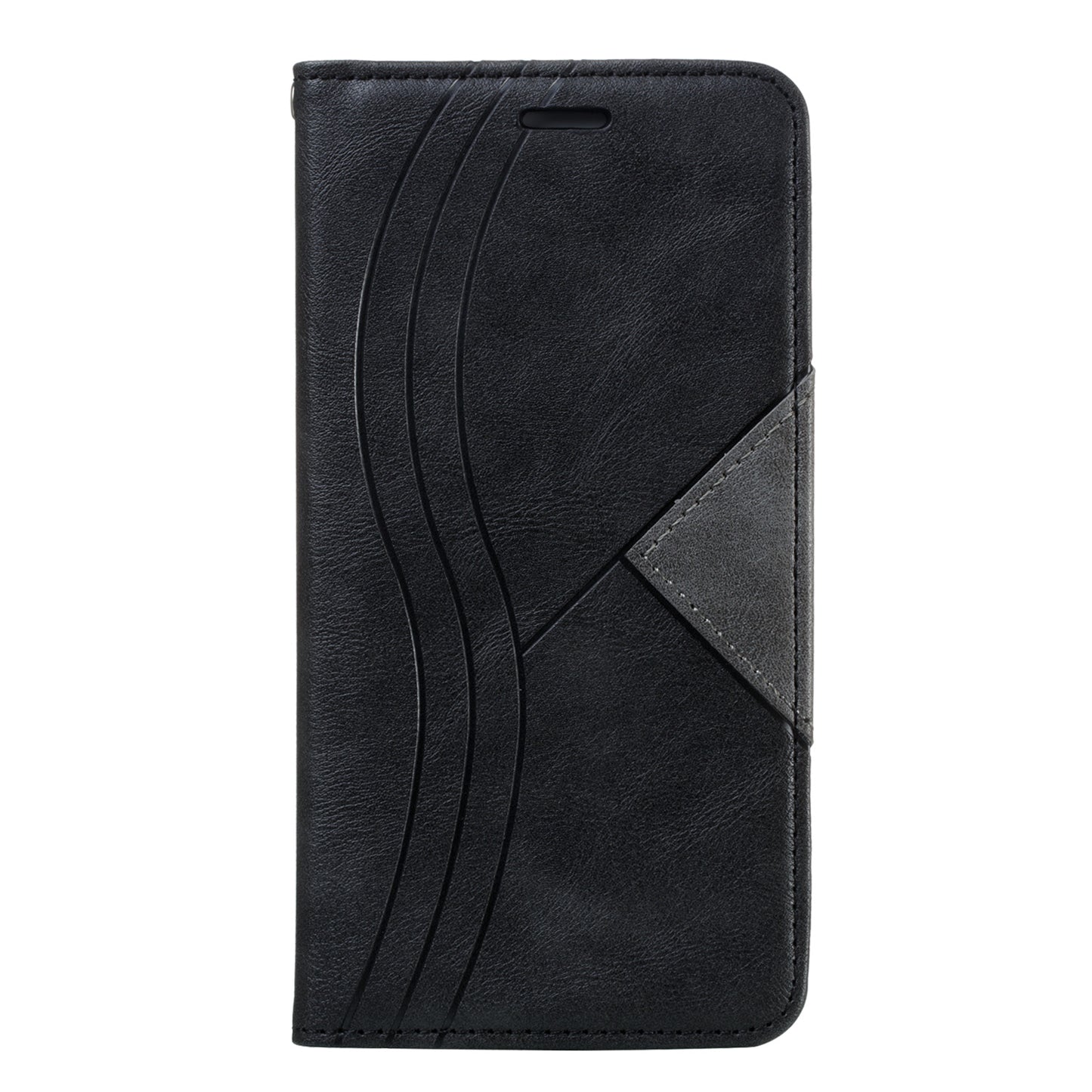 Auto-absorbed Splicing Leather Stand Shell with Card Slots for Samsung Galaxy S20 4G/S20 5G - Black