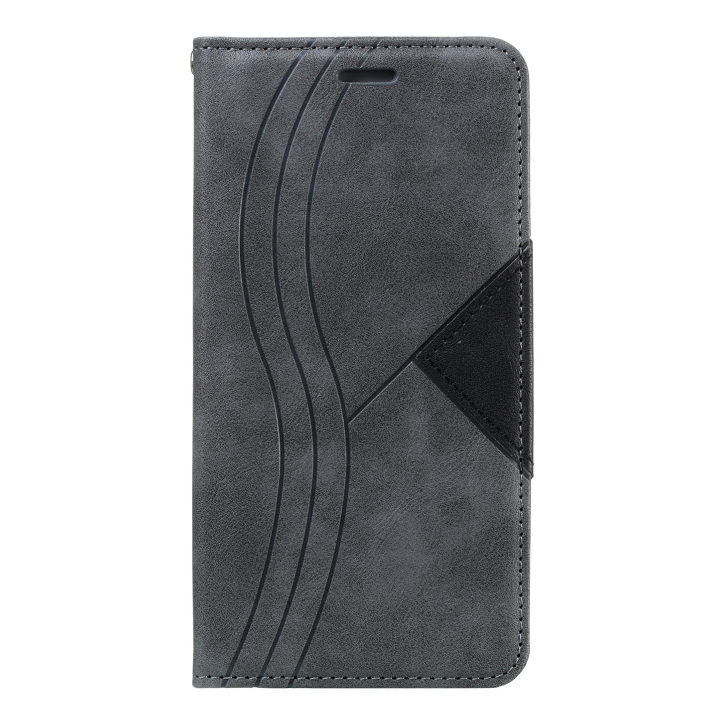 Auto-absorbed Splicing Leather Card Holder Case for Samsung Galaxy S20 Plus - Grey
