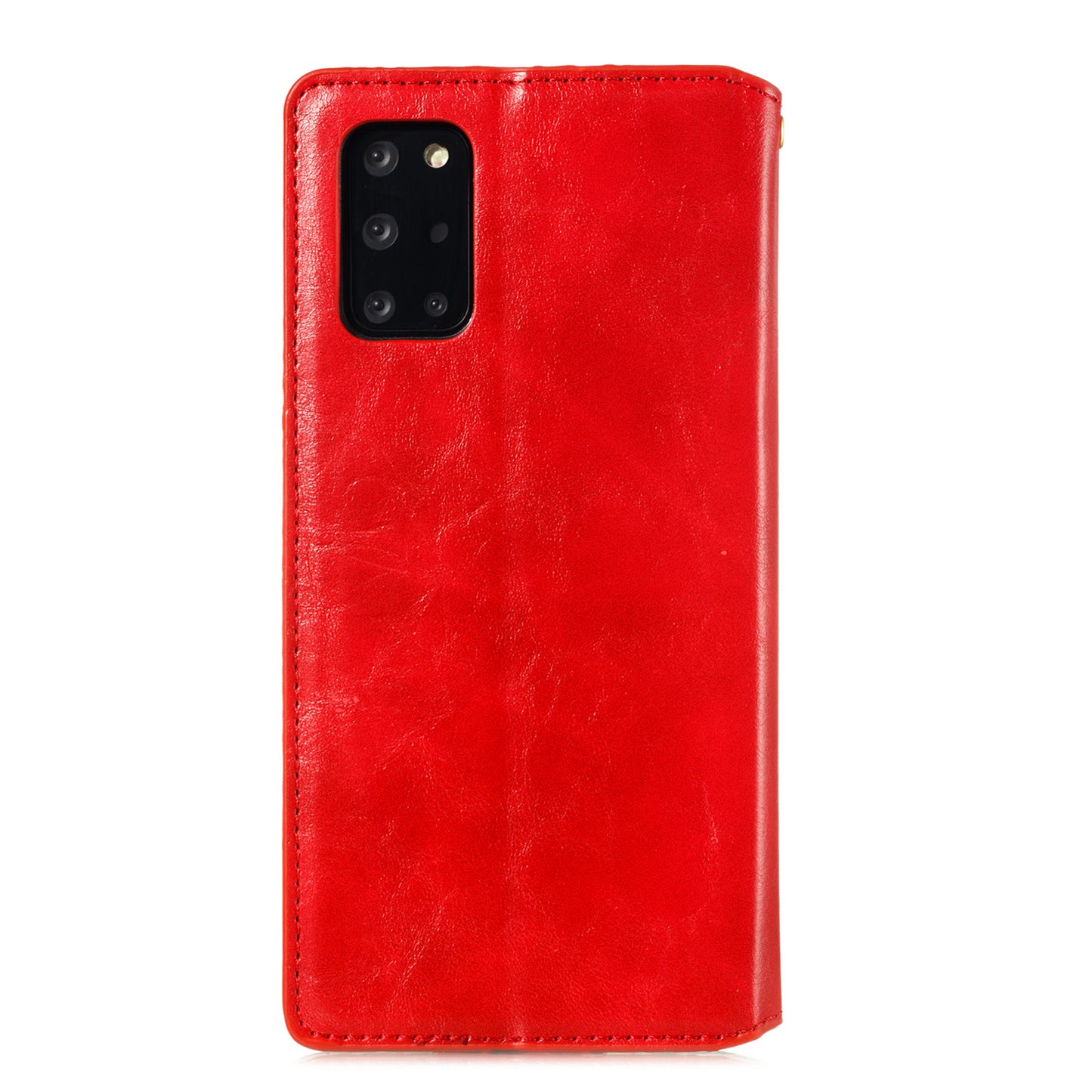 Crazy Horse Skin Leather Strong Magnetic Suction Case for Samsung Galaxy S20 Plus - Red