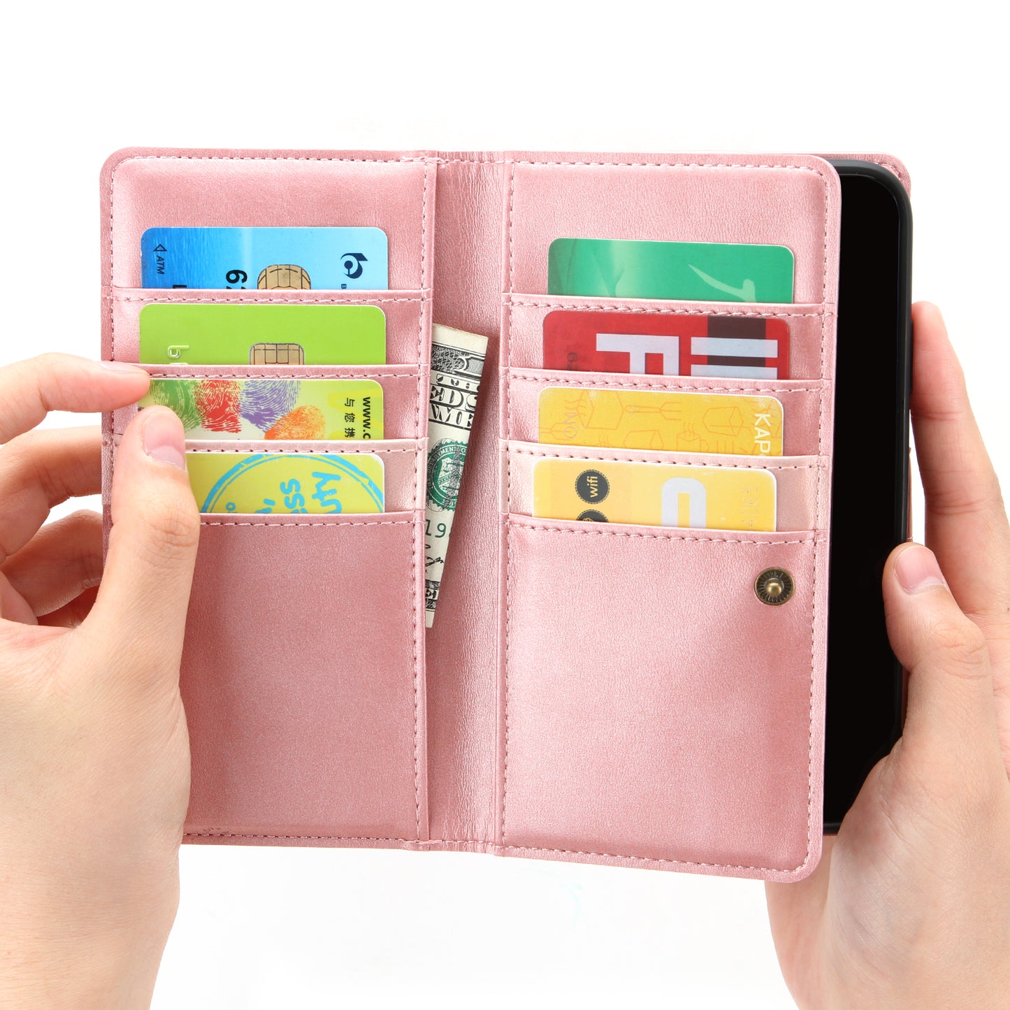Multiple Card Slots Leather Phone Case for Samsung Galaxy S20 4G/S20 5G - Rose Gold