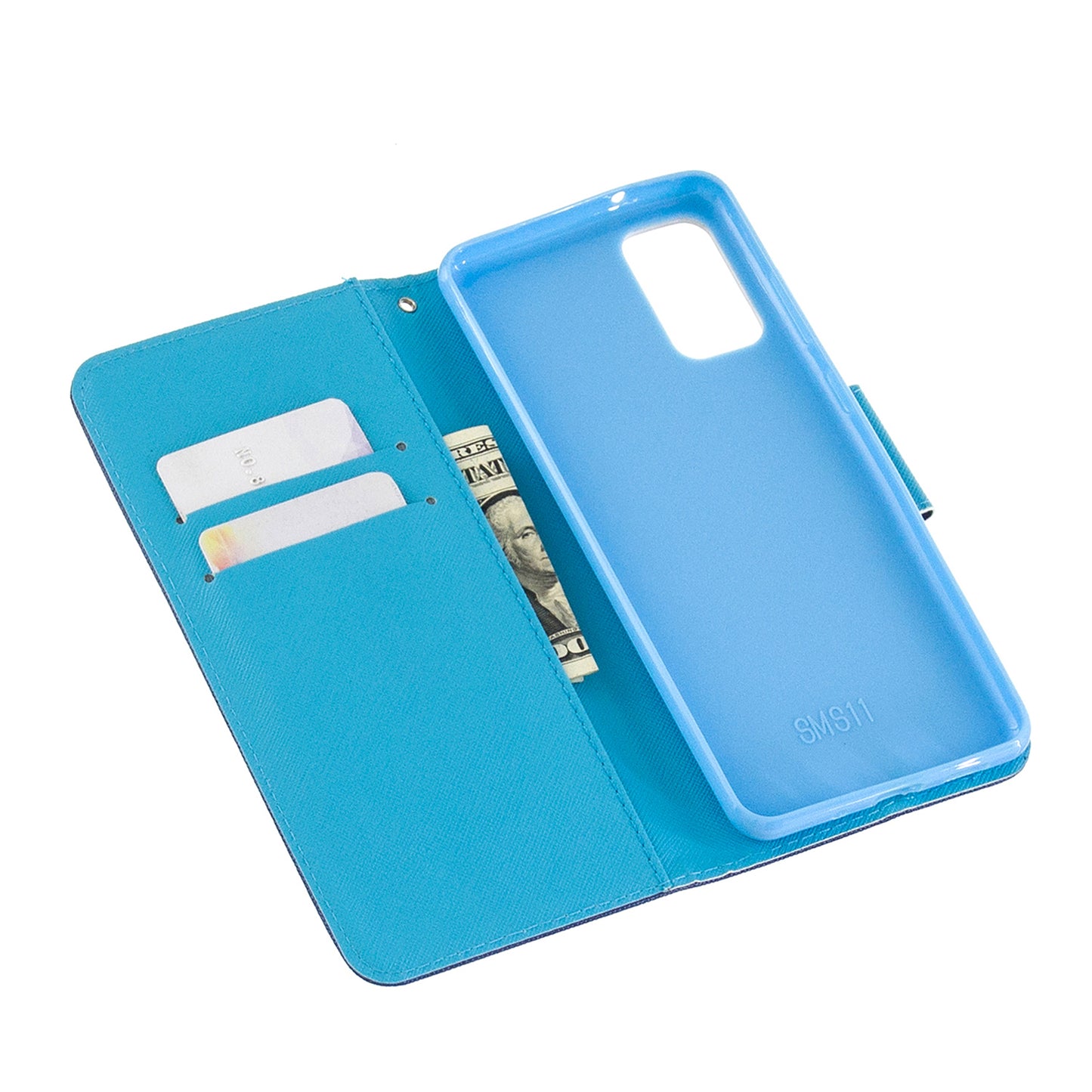 Cross Texture Pattern Printing Leather Wallet Phone Casing for Samsung Galaxy S20 Plus - Colorful Butterflies