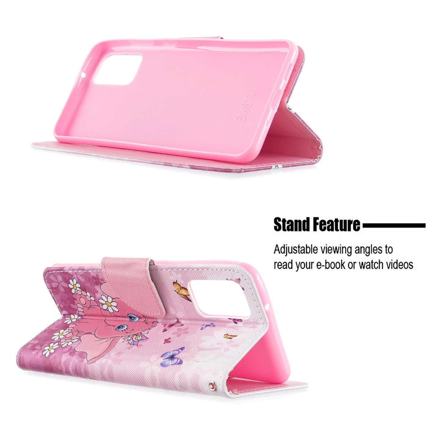 Cross Texture Pattern Printing Leather Wallet Phone Casing for Samsung Galaxy S20 Plus - Elephant